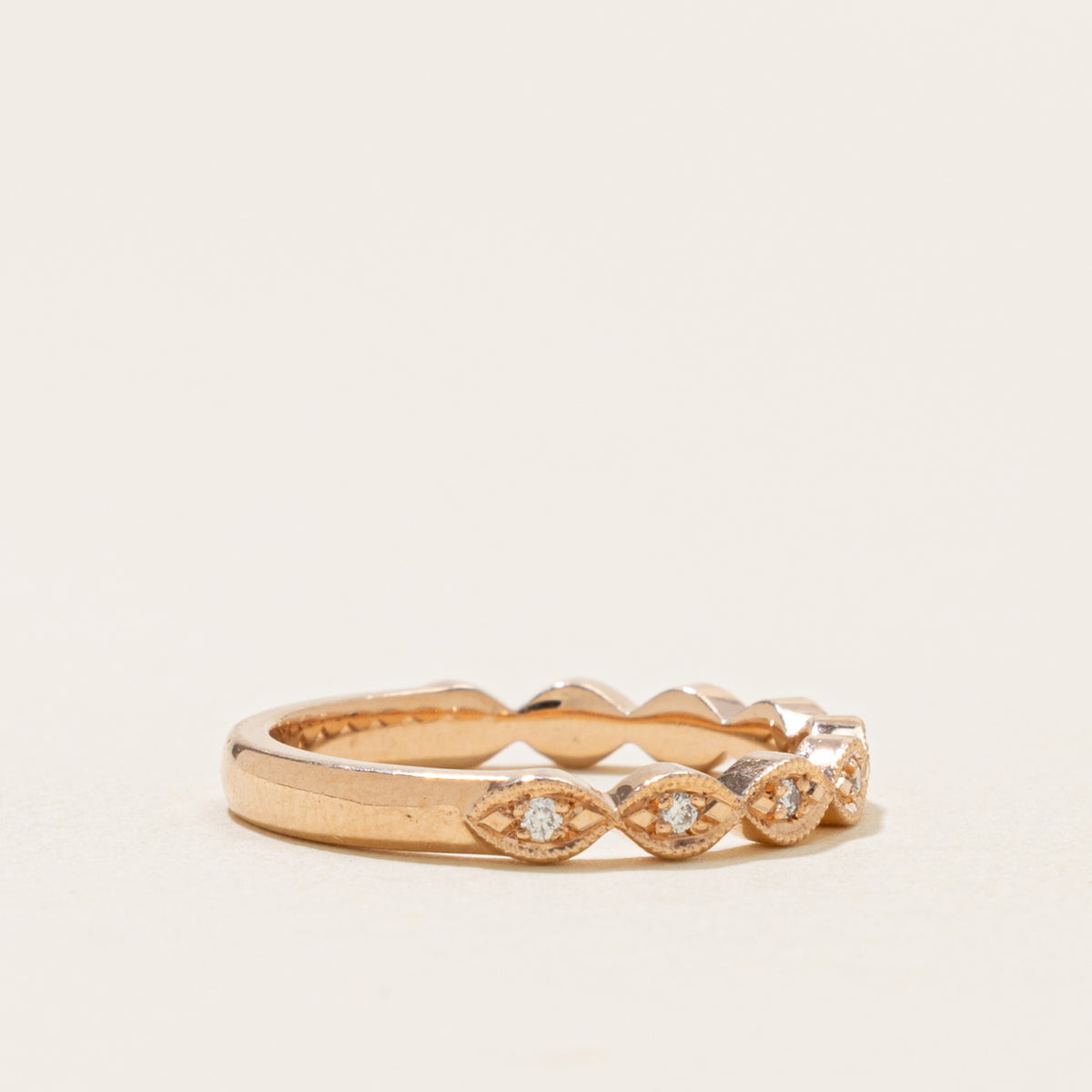'Noam Carver' Semi Eternity Diamond Marquise Patterned Band | 2.4mm | SZ 5.25