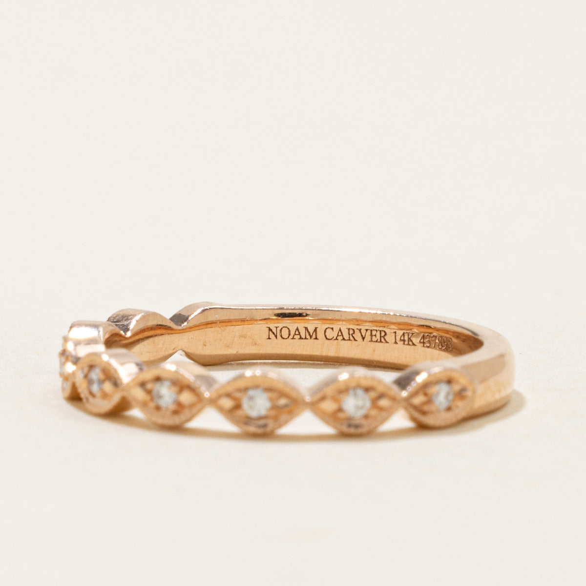 'Noam Carver' Semi Eternity Diamond Marquise Patterned Band | 2.4mm | SZ 5.25