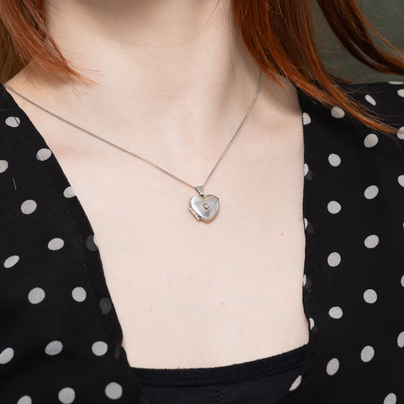 10k Diamond Puffed Heart Locket