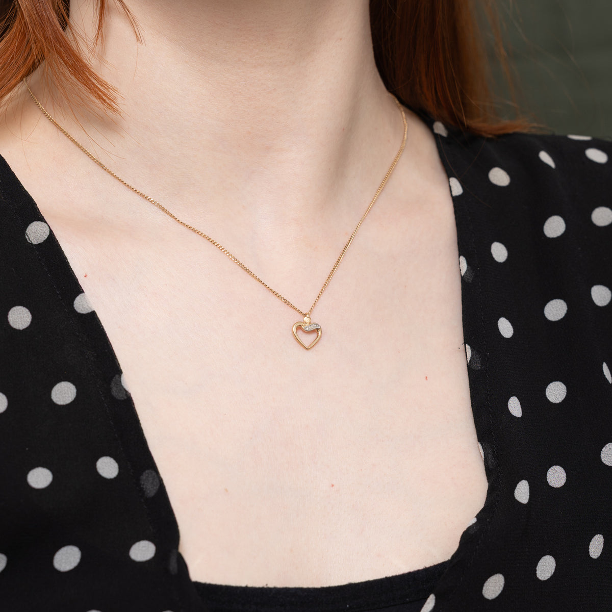 10k Diamond Accented Heart Pendant