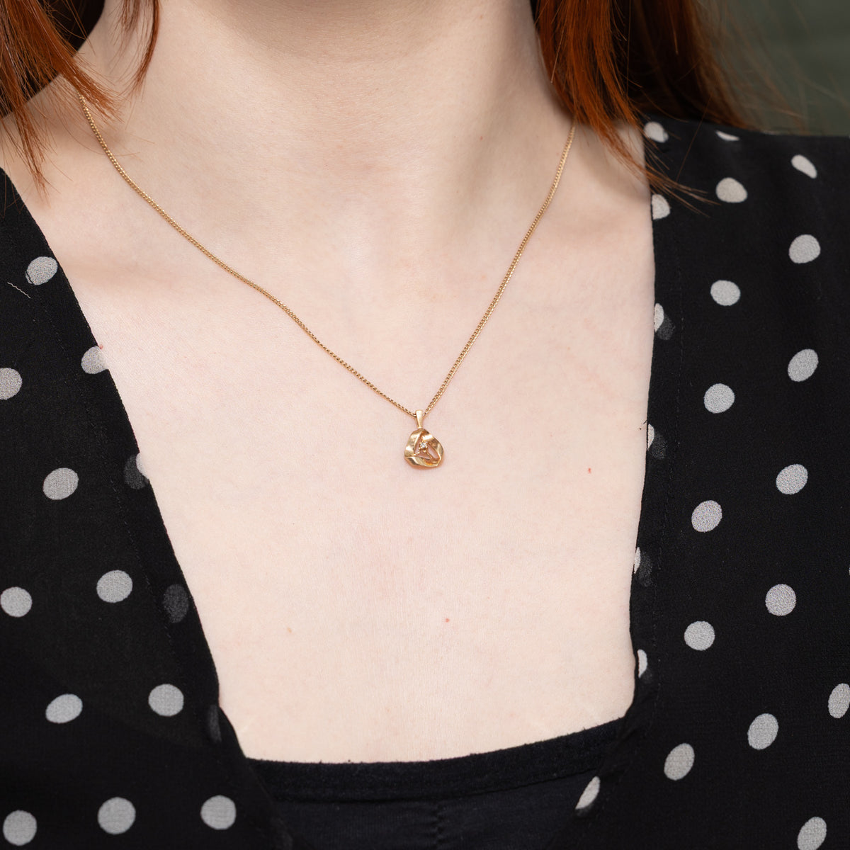 10k Diamond Abstract Triangle Pendant