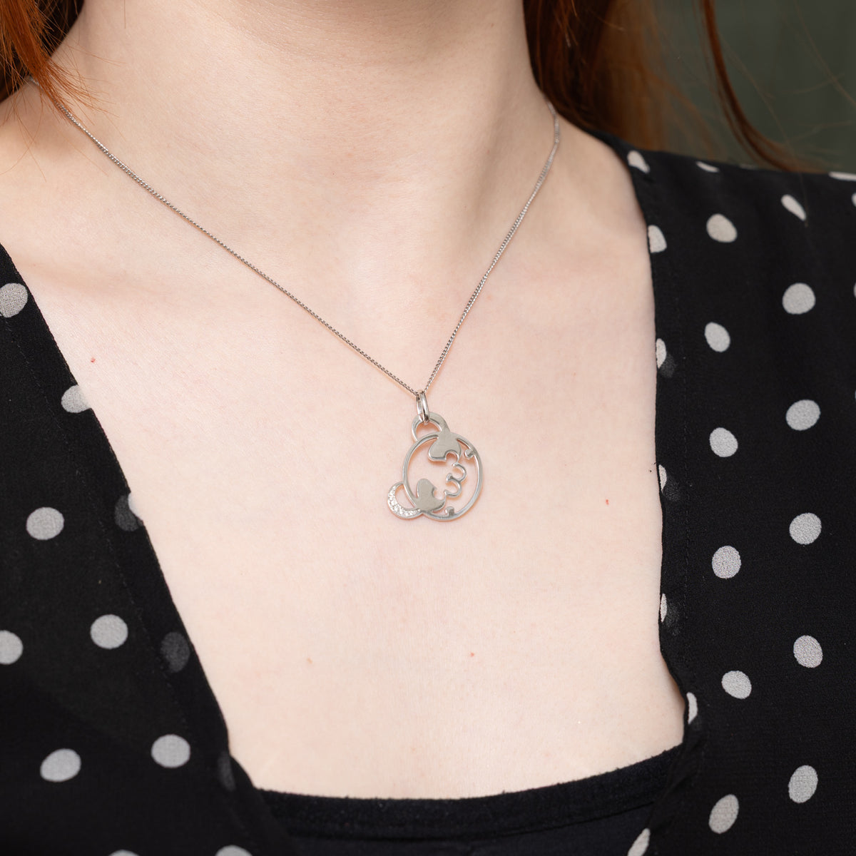 18k Diamond Panda Face Charm