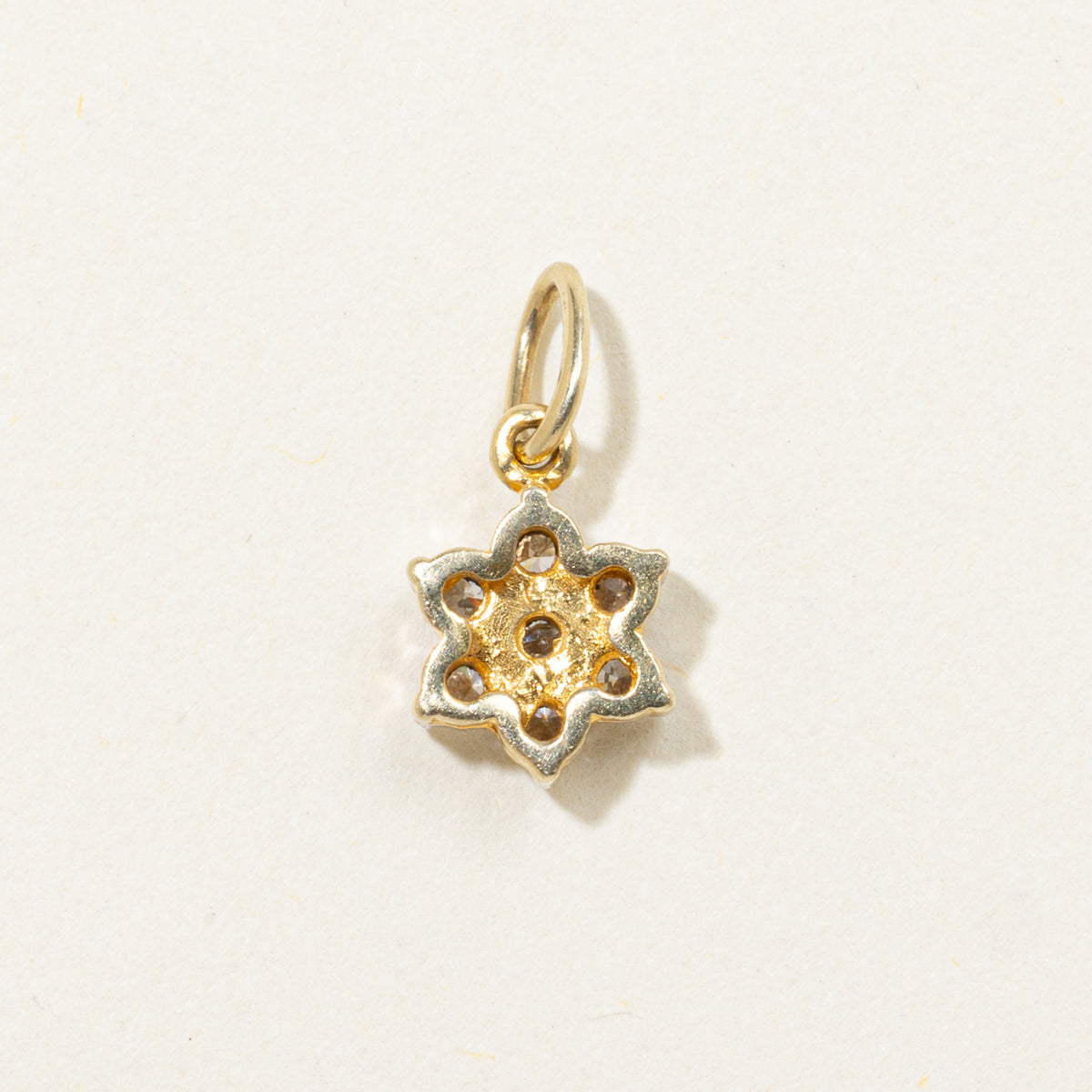 14k Diamond Cluster Floral Charm