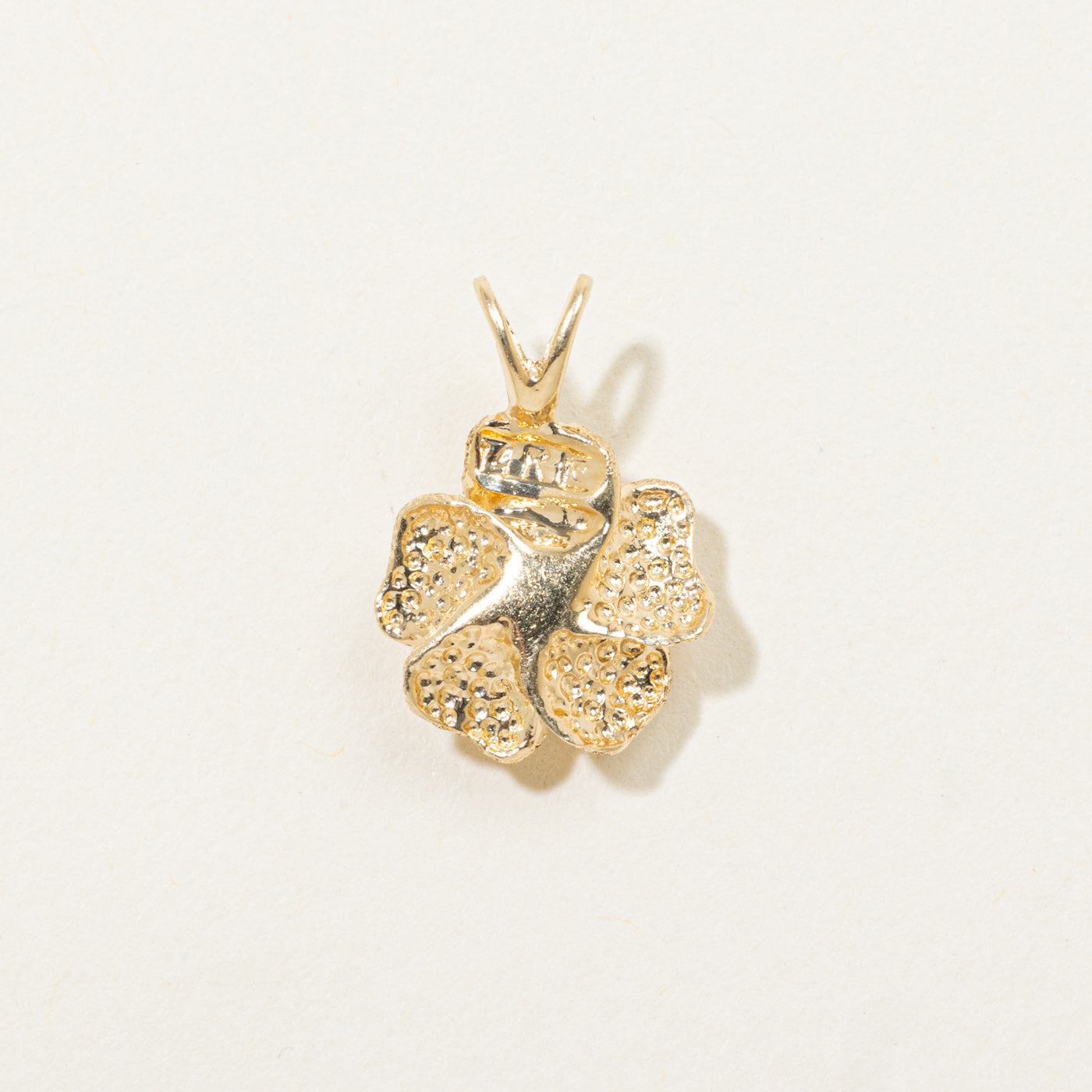 14k Diamond Textured Flower Pendant