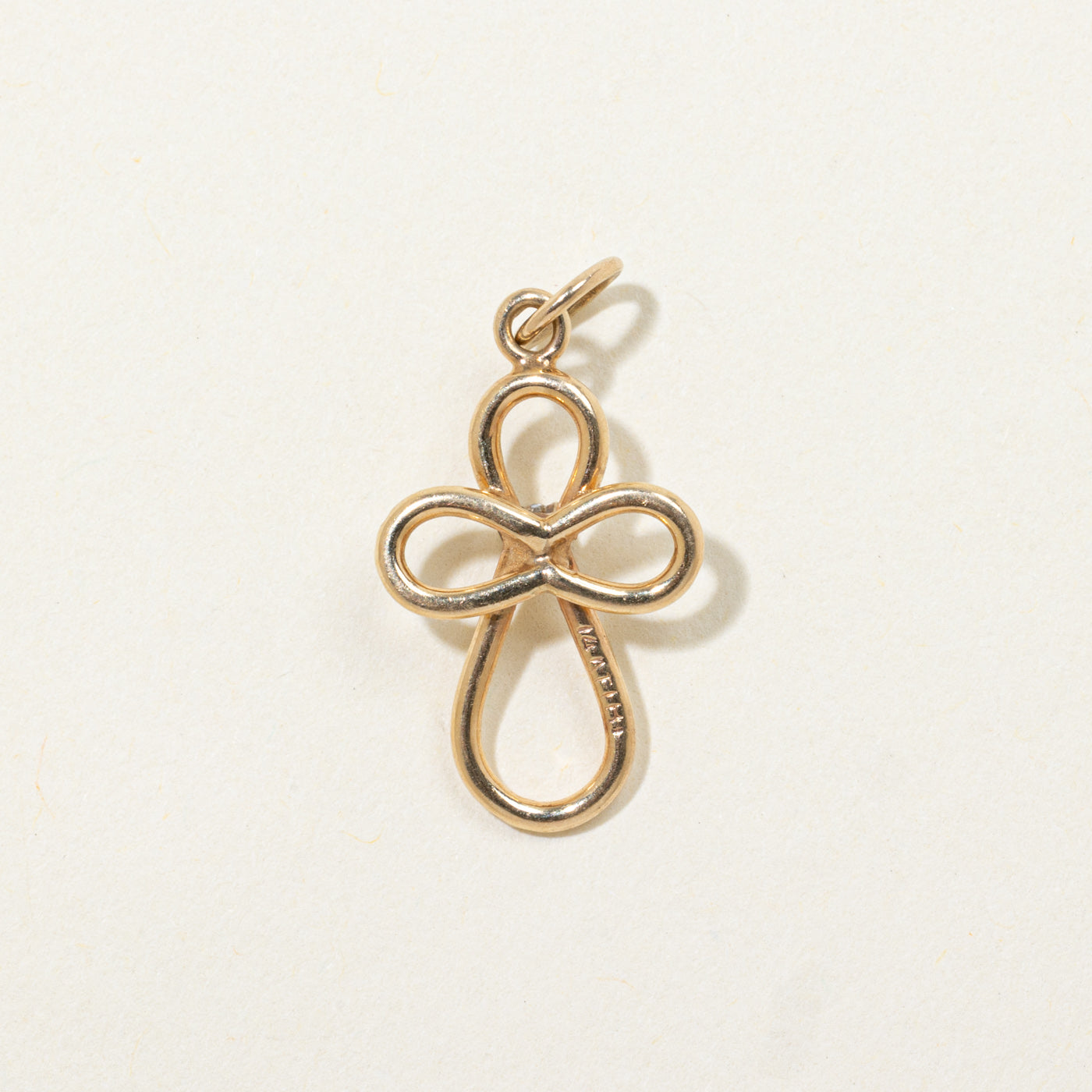 14k Diamond Looped Cross Pendant