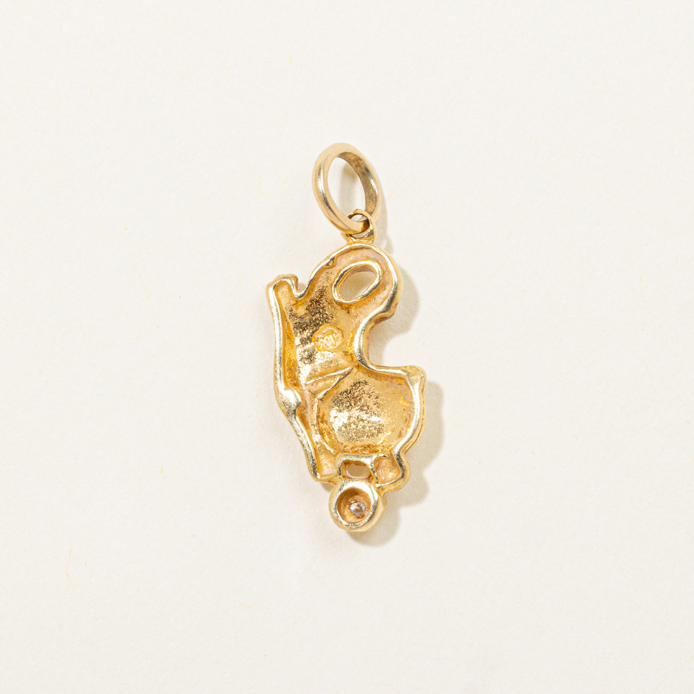 18k Diamond Cat Charm