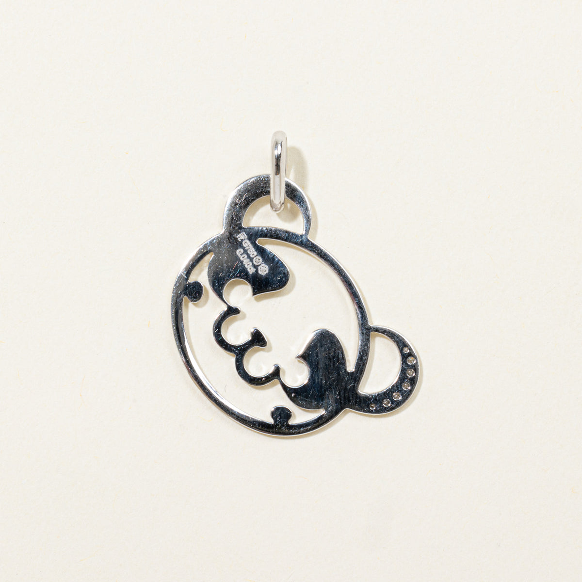 18k Diamond Panda Face Charm
