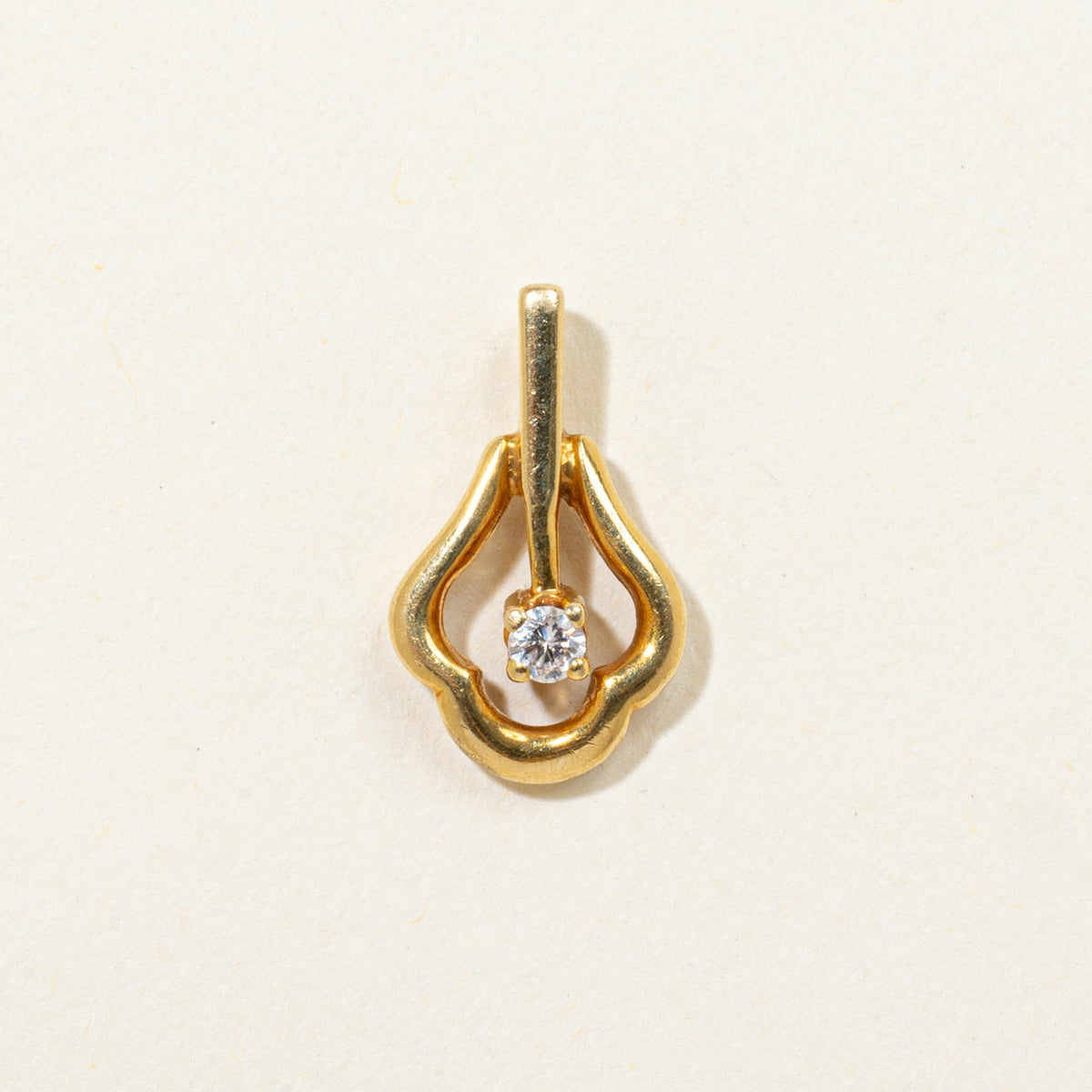 18k Diamond Pear Framed Pendant