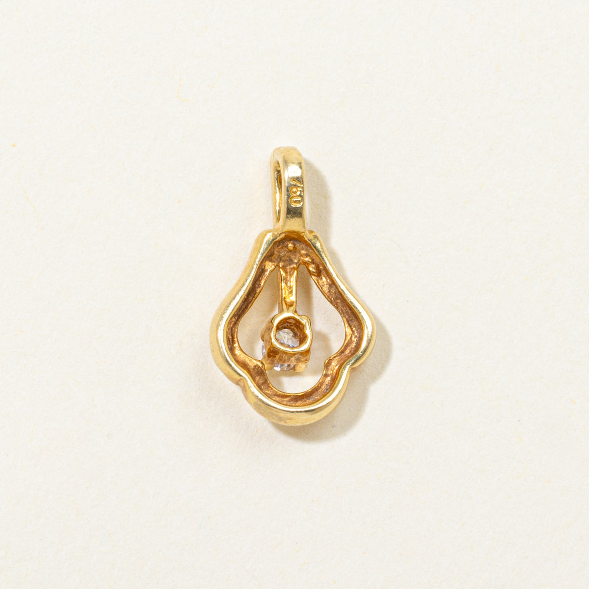 18k Diamond Pear Framed Pendant