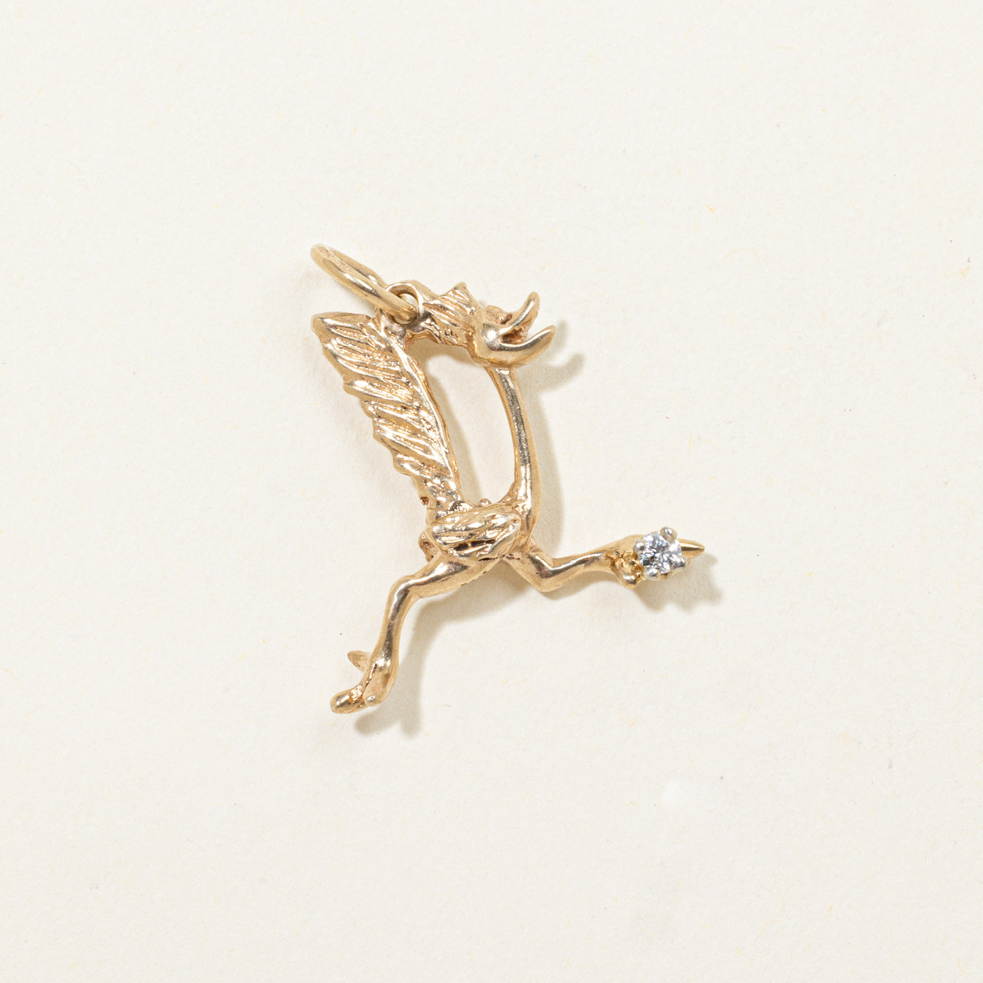 10k Diamond Bird Charm