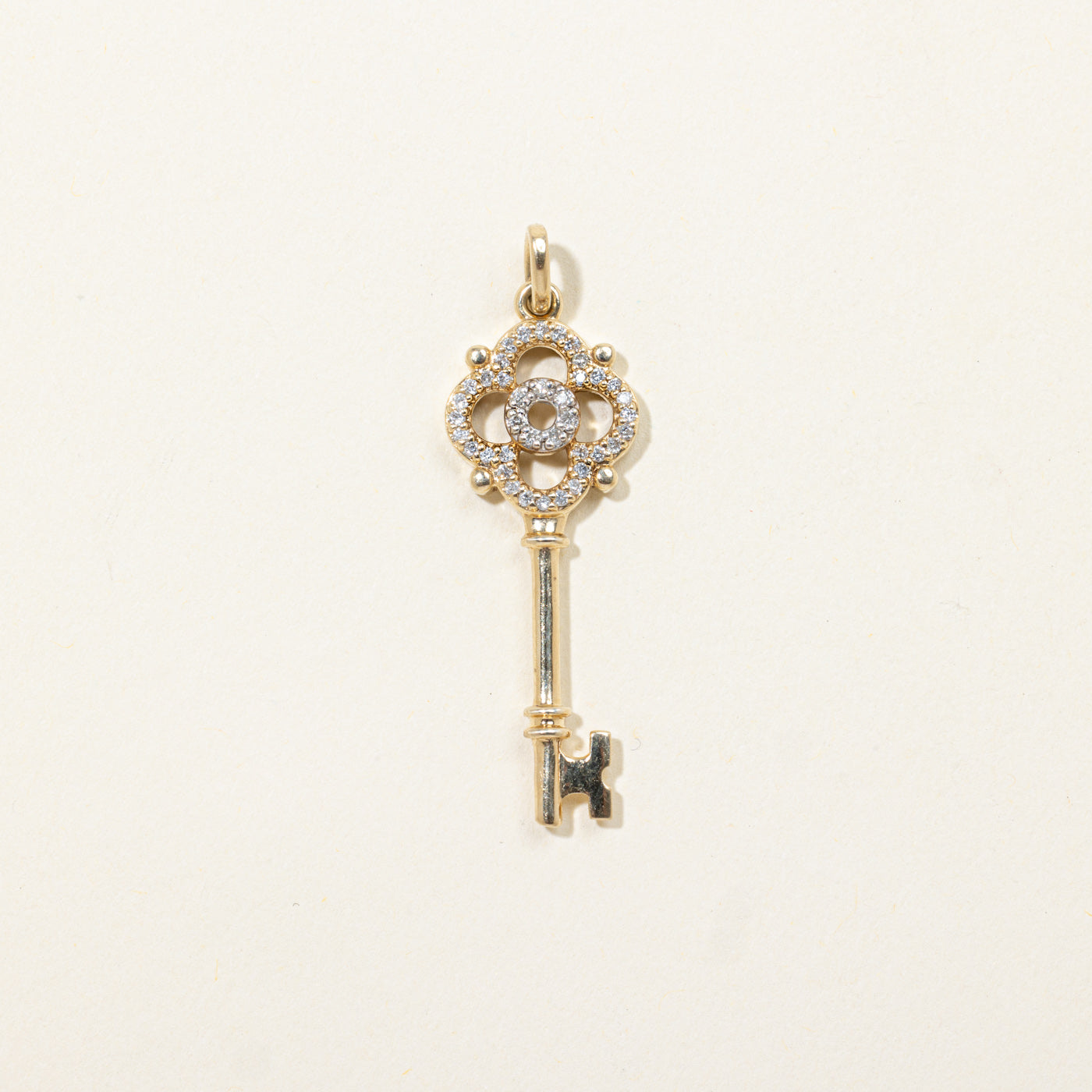 10k Diamond Key Pendant