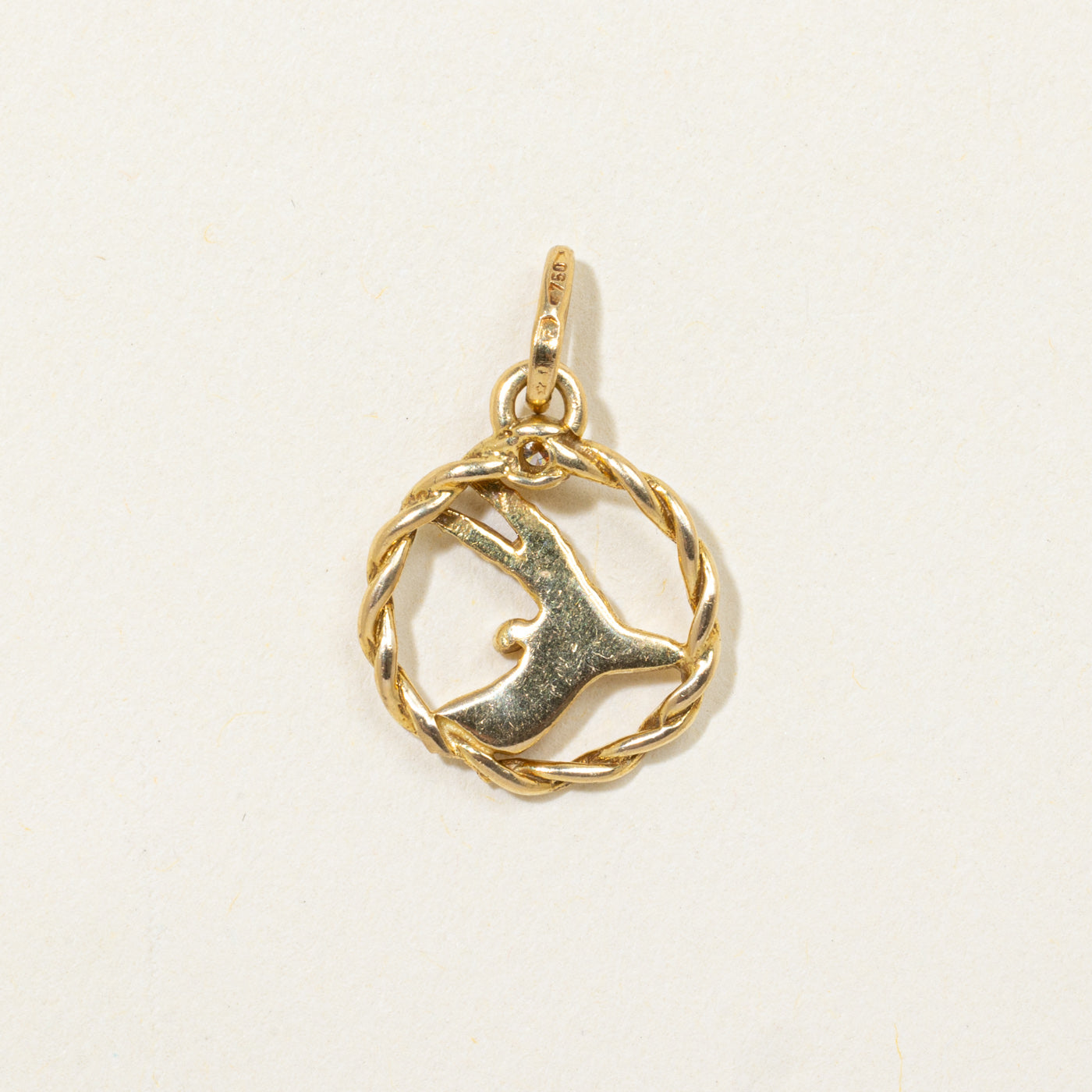 Italian 18k Diamond Gazelle Head Charm