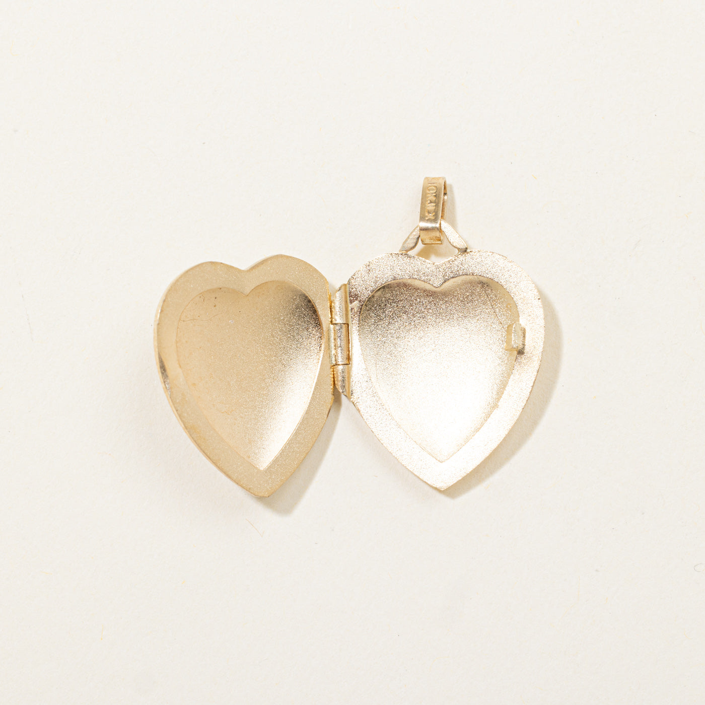10k Two Tone Diamond Engraved Heart Locket