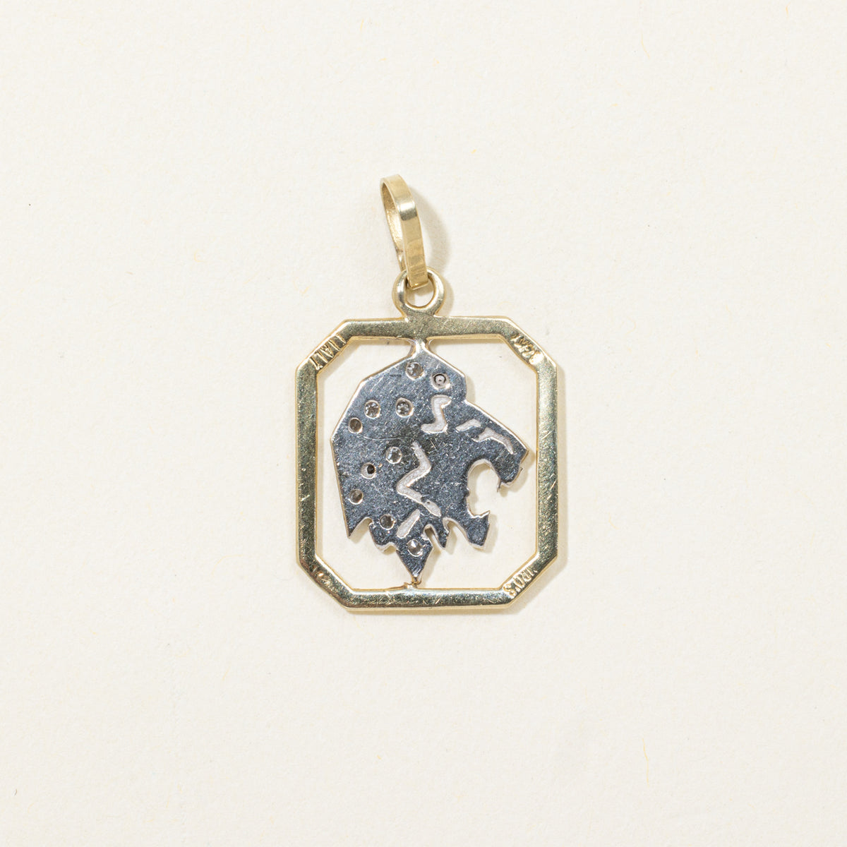 14k Diamond Lion Head Pendant