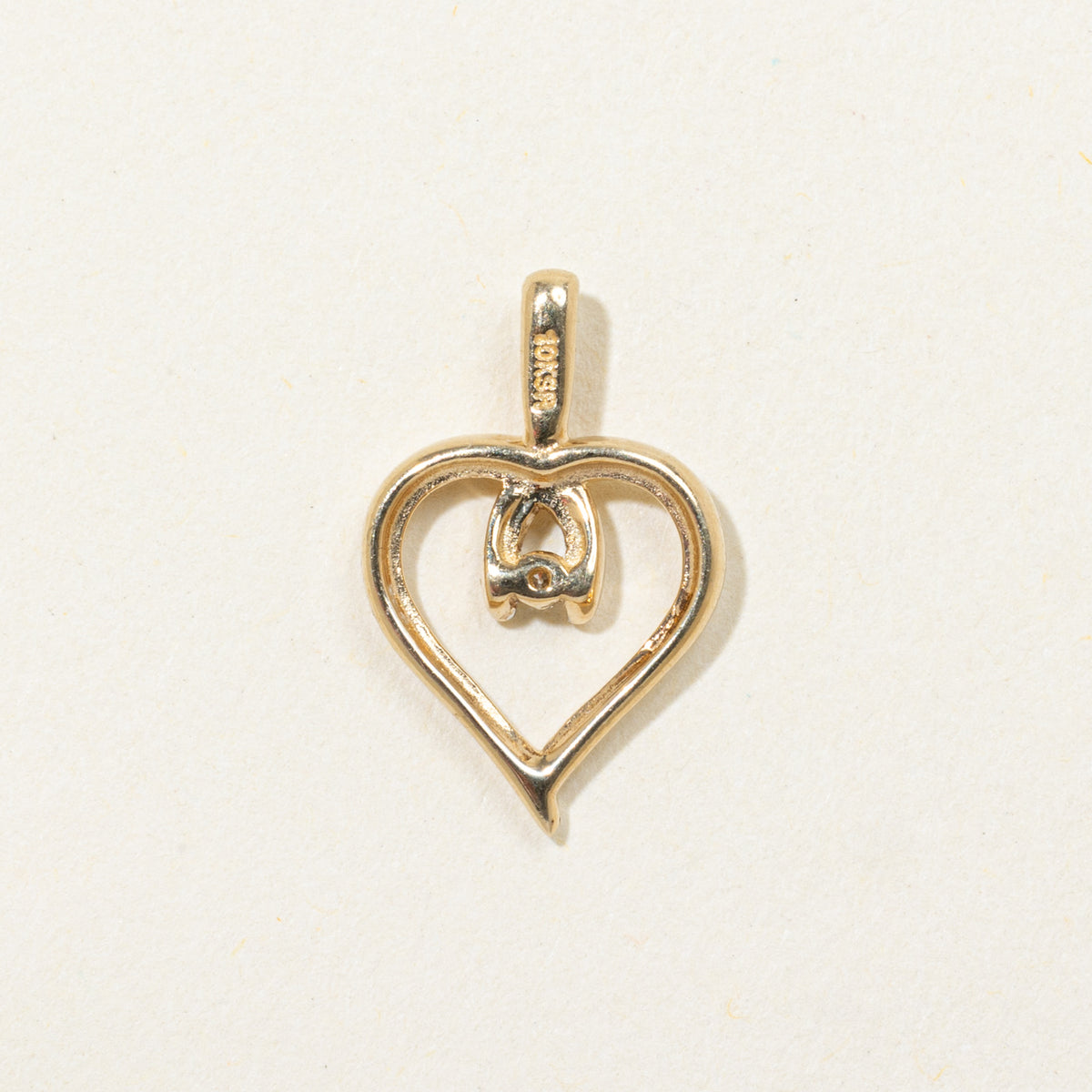 10k Diamond Looped Heart Pendant