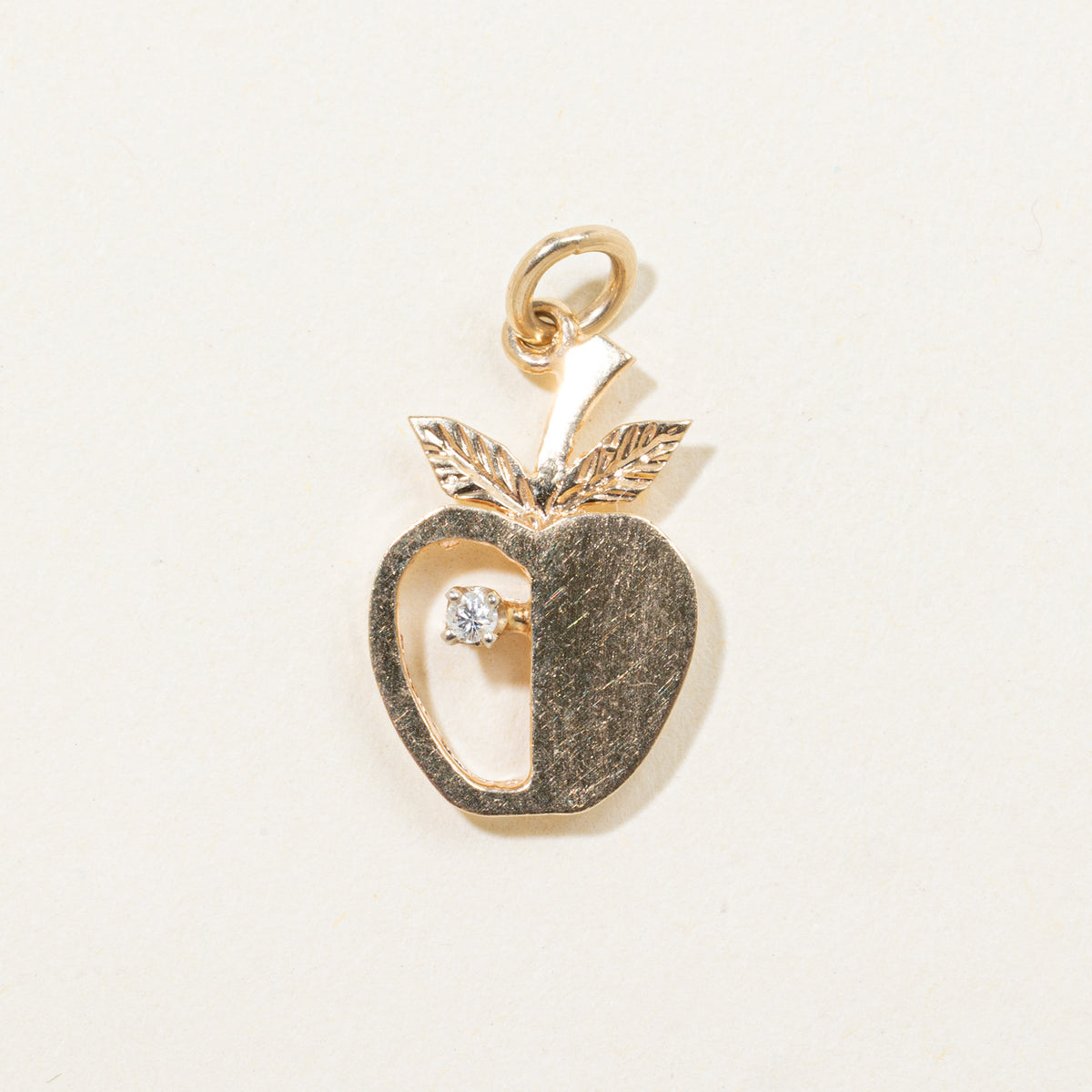 10k Diamond Apple Charm
