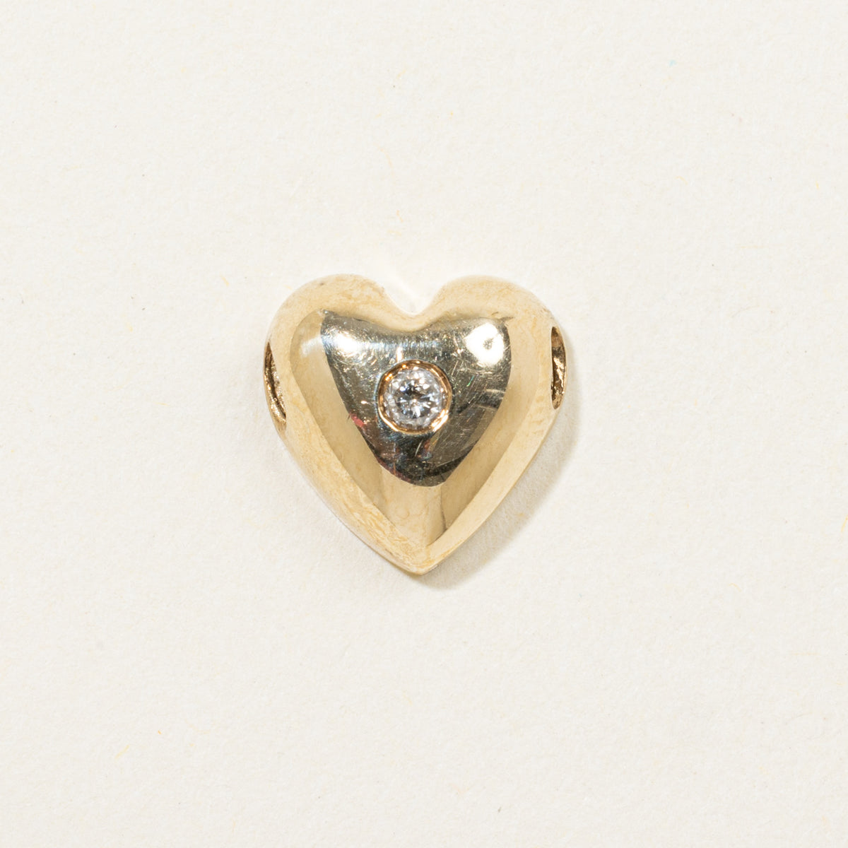10k Diamond Puffed Heart Pendant