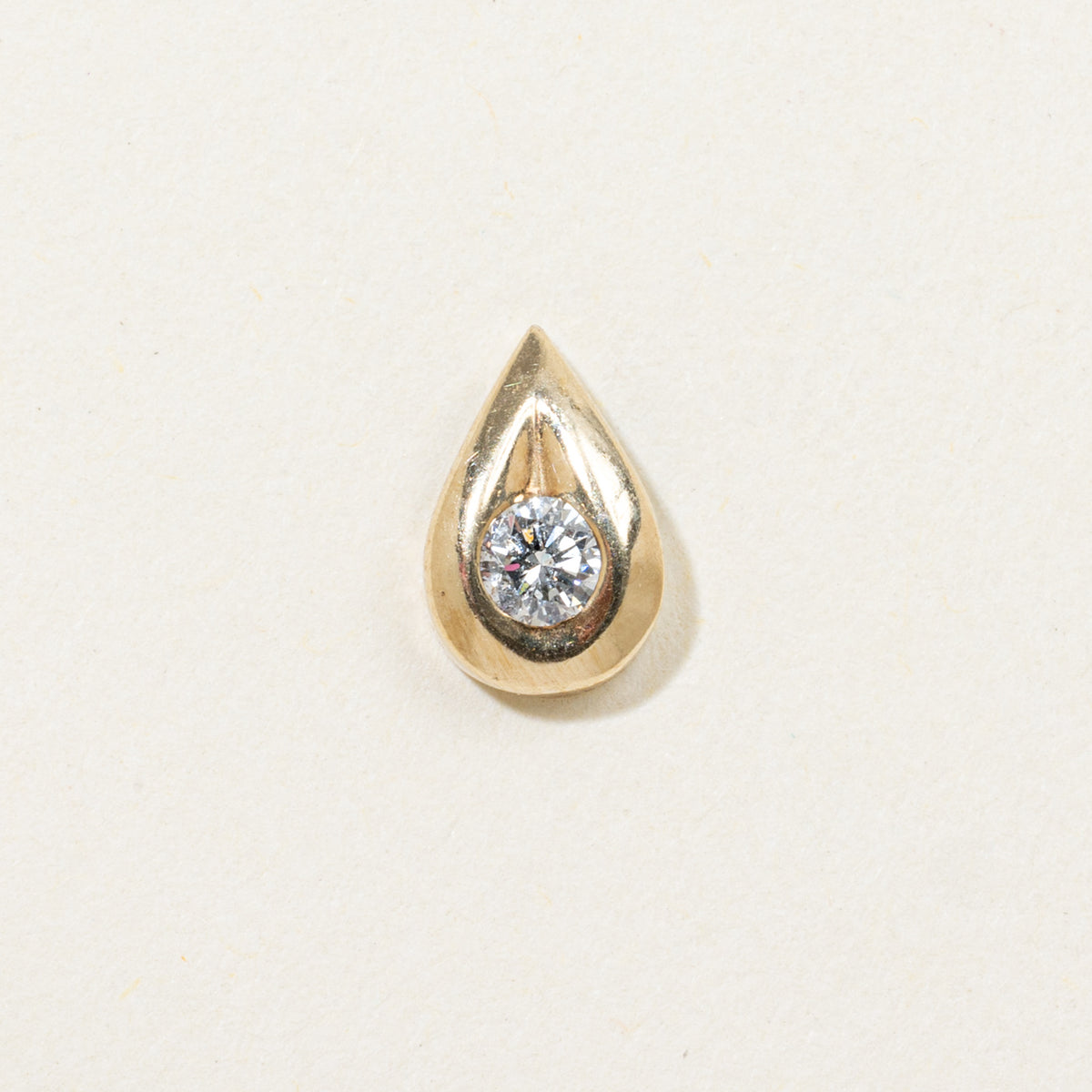 10k Solitaire Diamond Teardrop Pendant