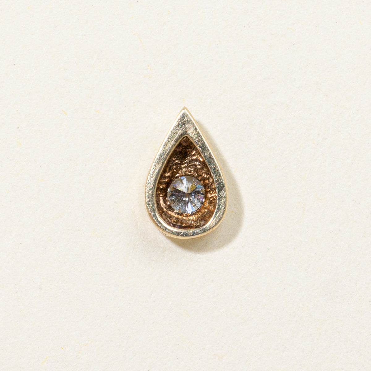 10k Solitaire Diamond Teardrop Pendant