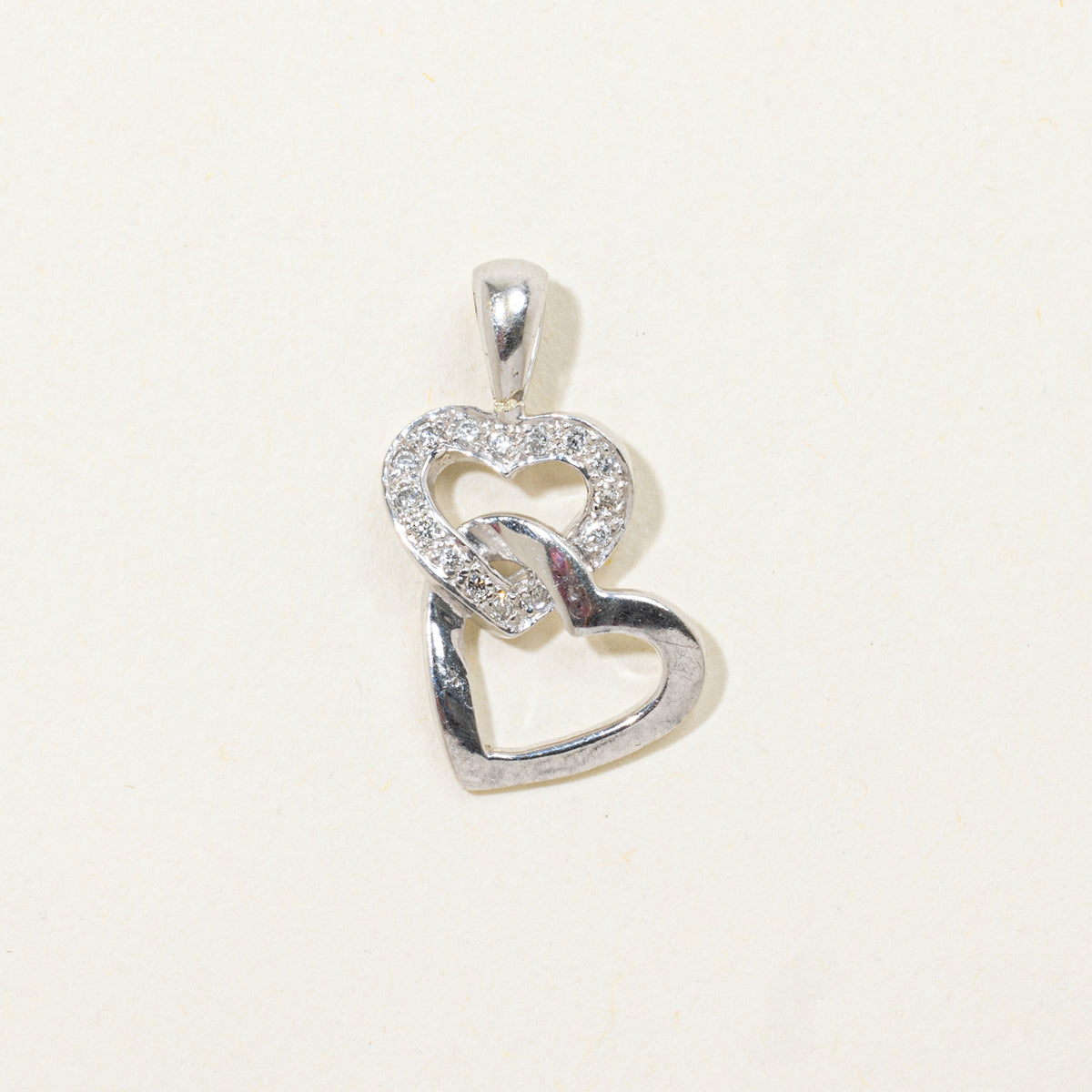 Birmingham 9k Diamond Interlocking Hearts Pendant