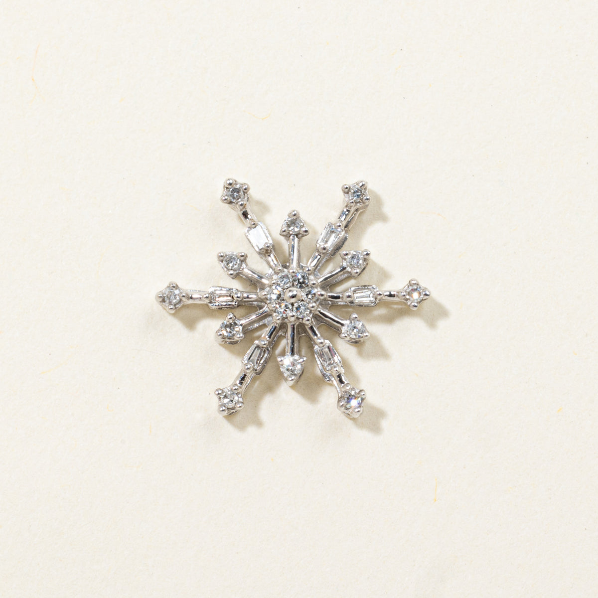 10k Diamond Snowflake Pendant