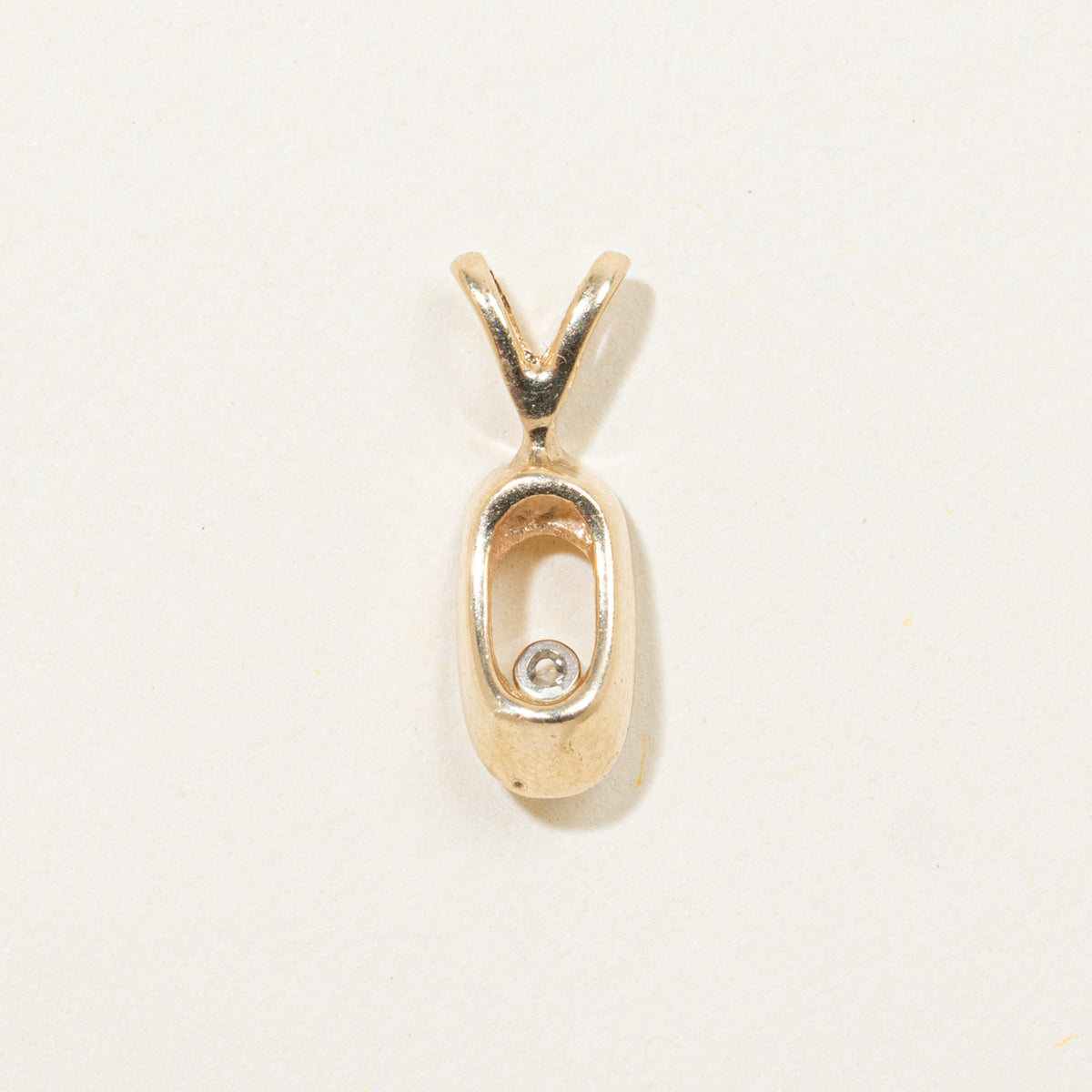 10k Diamond Oval Frame Pendant