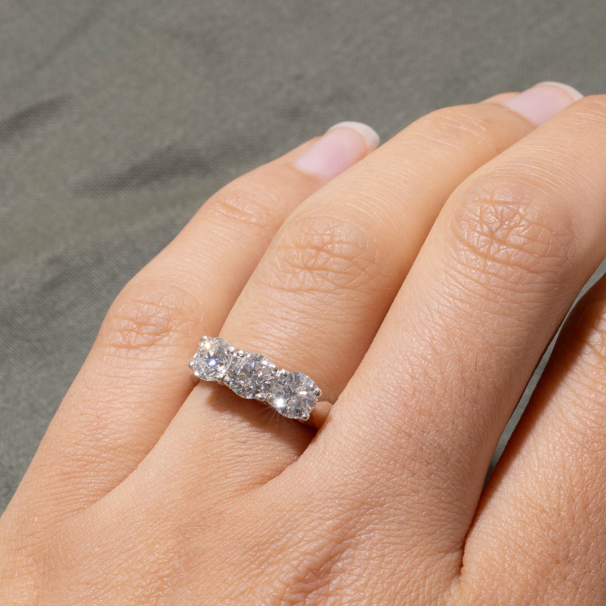 14k Canadian Three Stone Diamond Engagement Ring | 1.02ctw | SZ 5