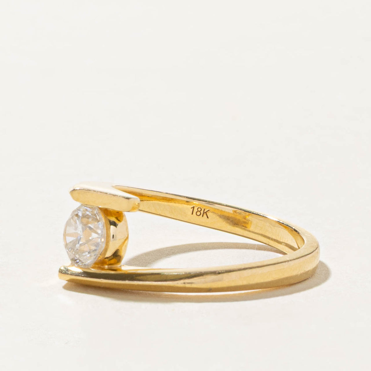18k Tension Set Diamond Bypass Ring | 0.80ct I1 H | SZ 6.5