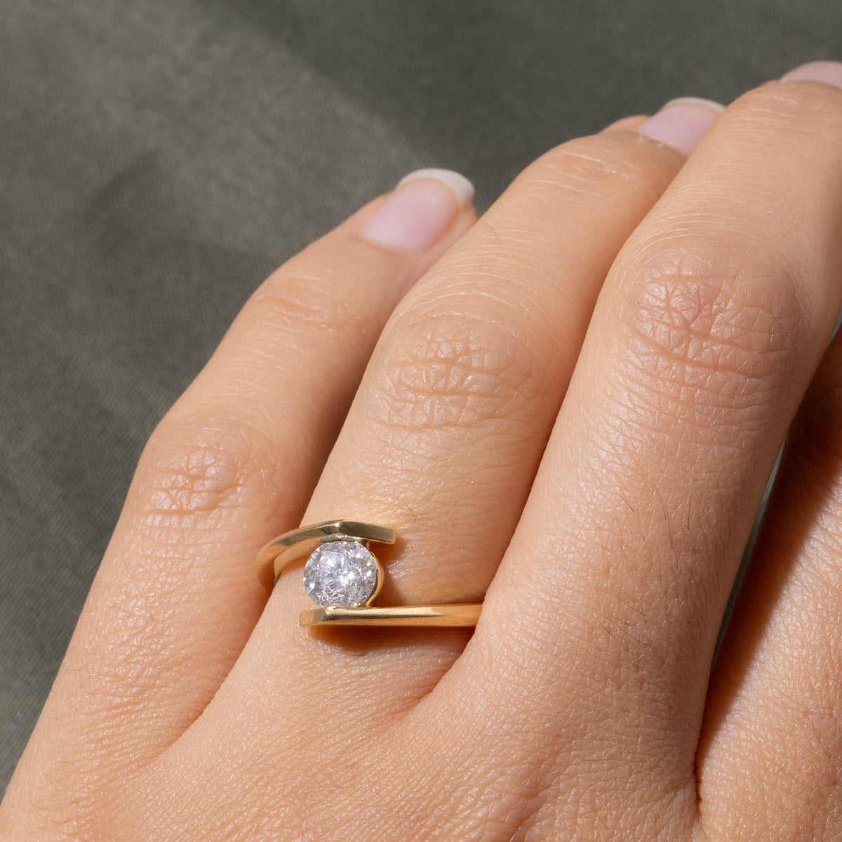 18k Tension Set Diamond Bypass Ring | 0.80ct I1 H | SZ 6.5