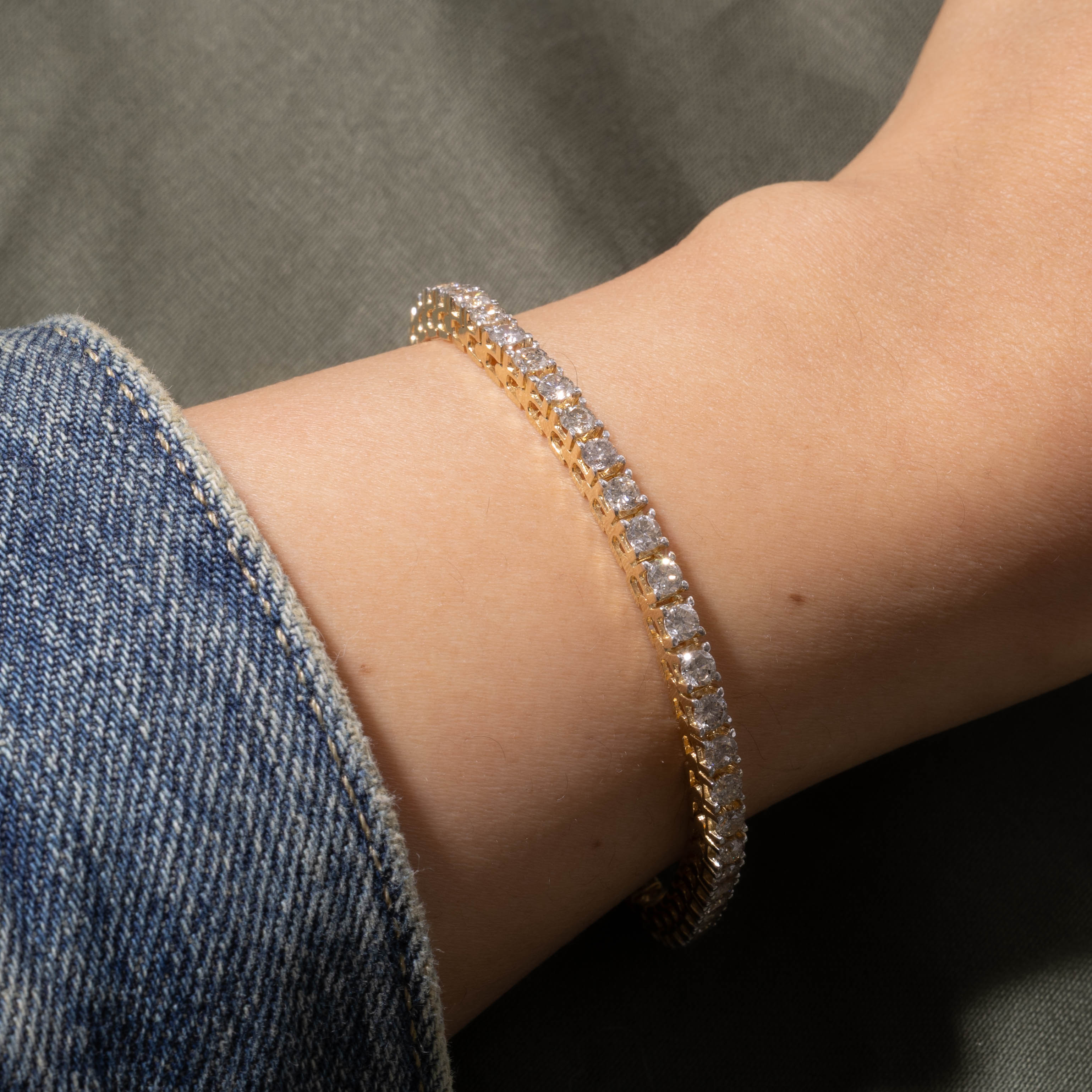14k Eternity Diamond Tennis Bracelet | 4.50ctw I1/I2 K/L | 7"