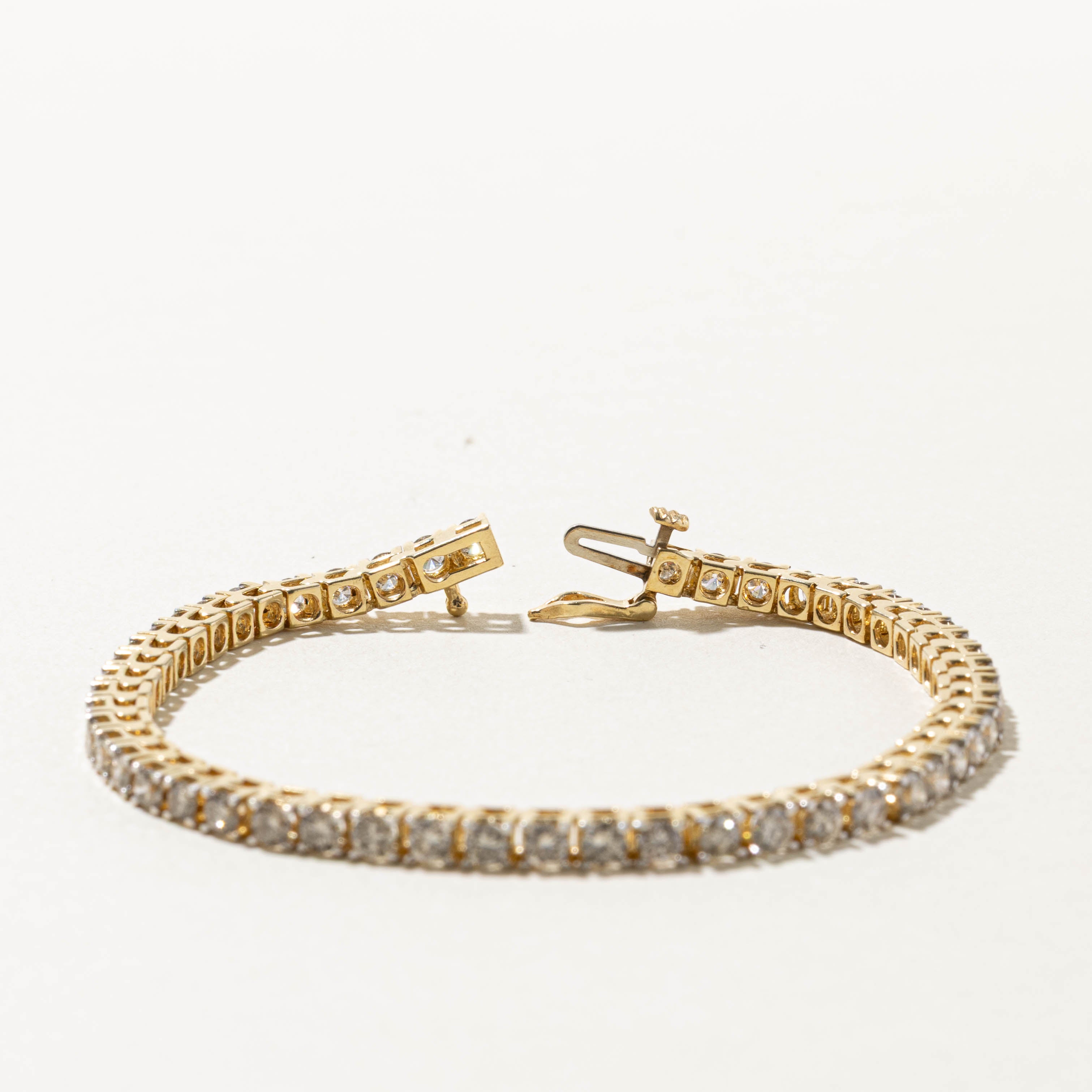 14k Eternity Diamond Tennis Bracelet | 4.50ctw I1/I2 K/L | 7"