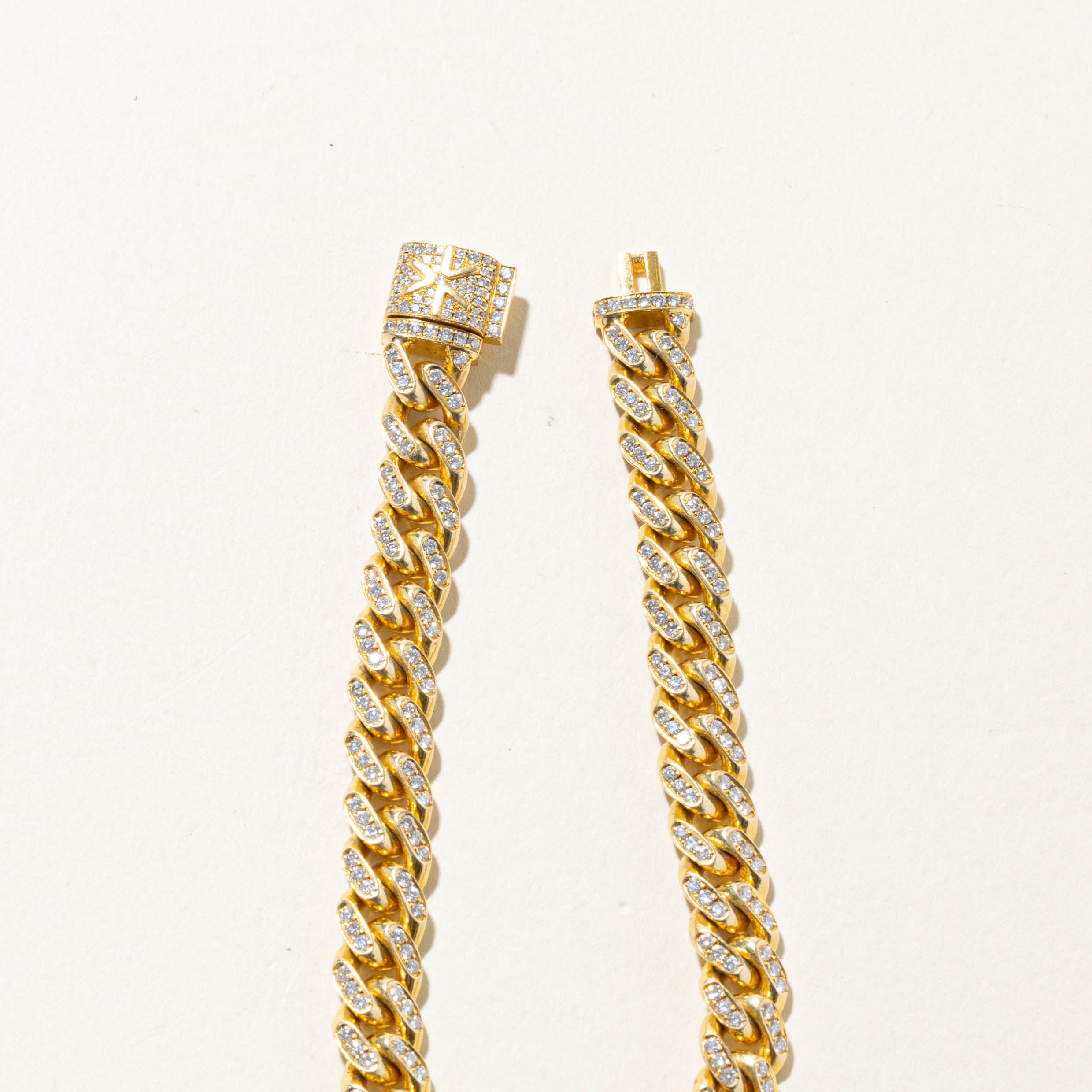 'IF & Co.' 18k Pave Set Diamond Cuban Link Bracelet | 0.55ctw | 7mm | 7"