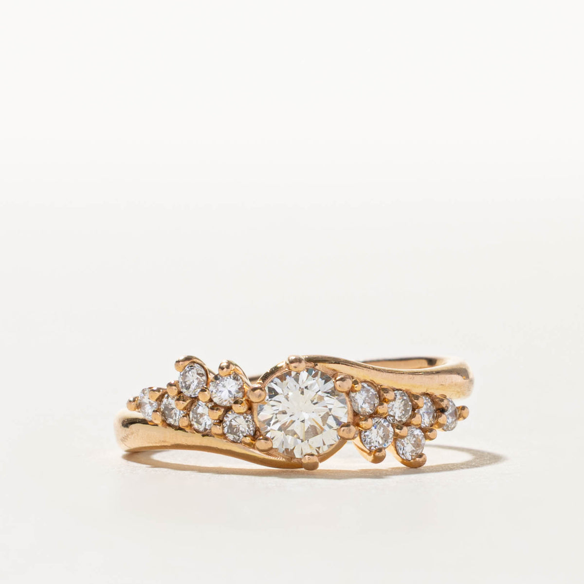 14k Diamond Accented Bypass Ring | 0.71ctw | SZ 7.5
