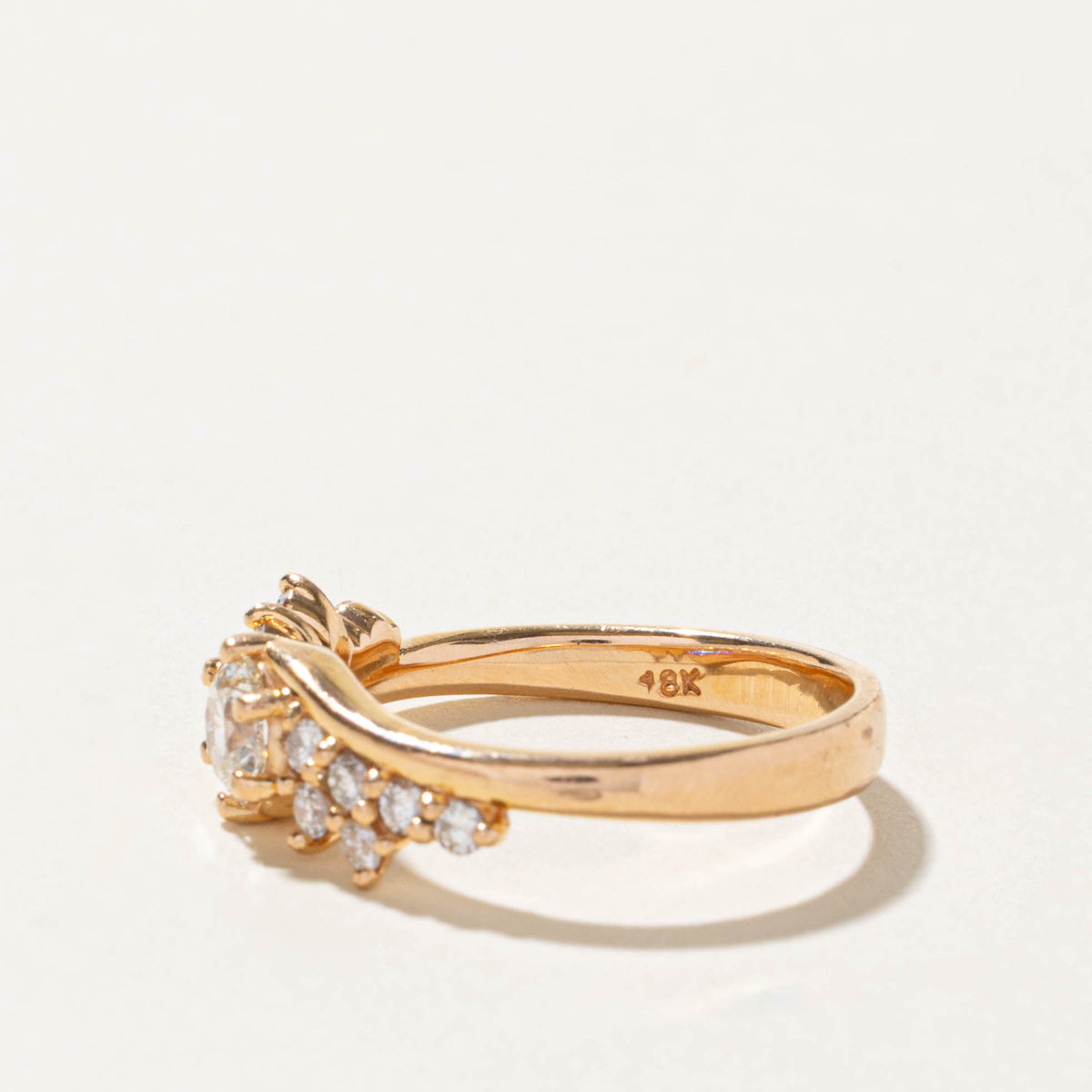 14k Diamond Accented Bypass Ring | 0.71ctw | SZ 7.5