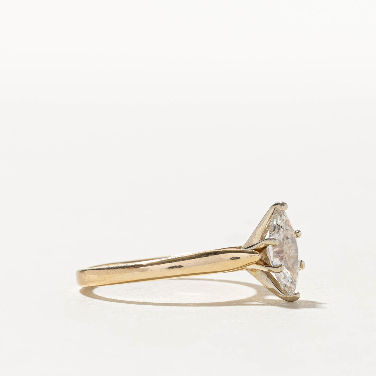 14k Solitaire Marquise Cut Diamond Ring | 1.06ct I2 H | SZ 8.5