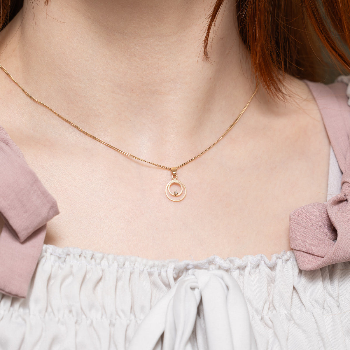 10k Diamond Circles Pendant