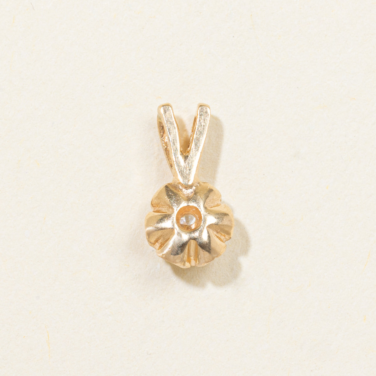 14k Belcher Set Diamond Pendant