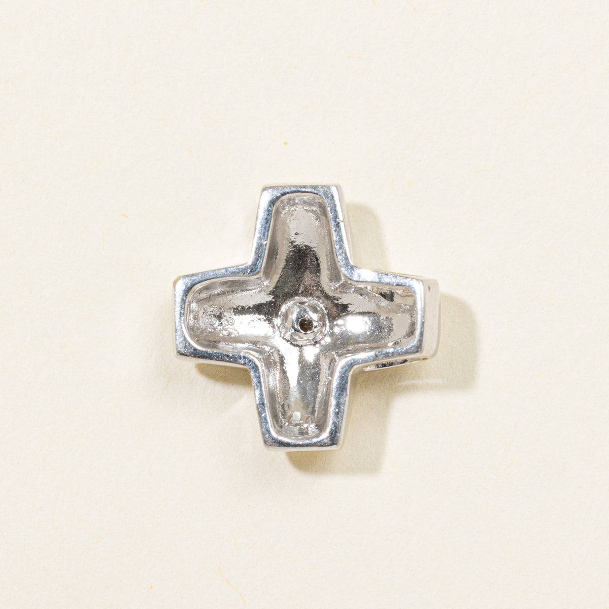 18k Flush Set Diamond Plain Cross Pendant