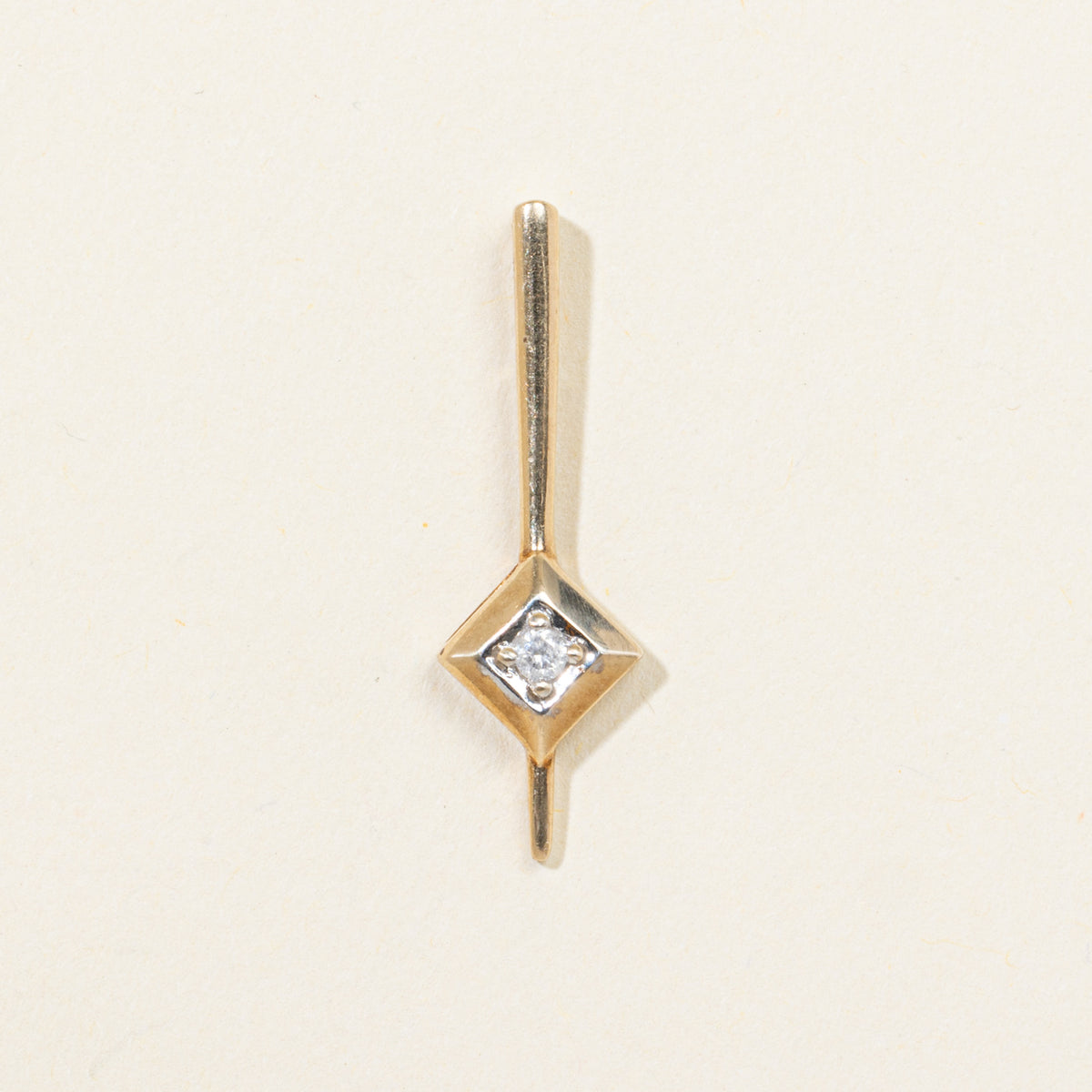 10k Diamond Geometric Drop Pendant