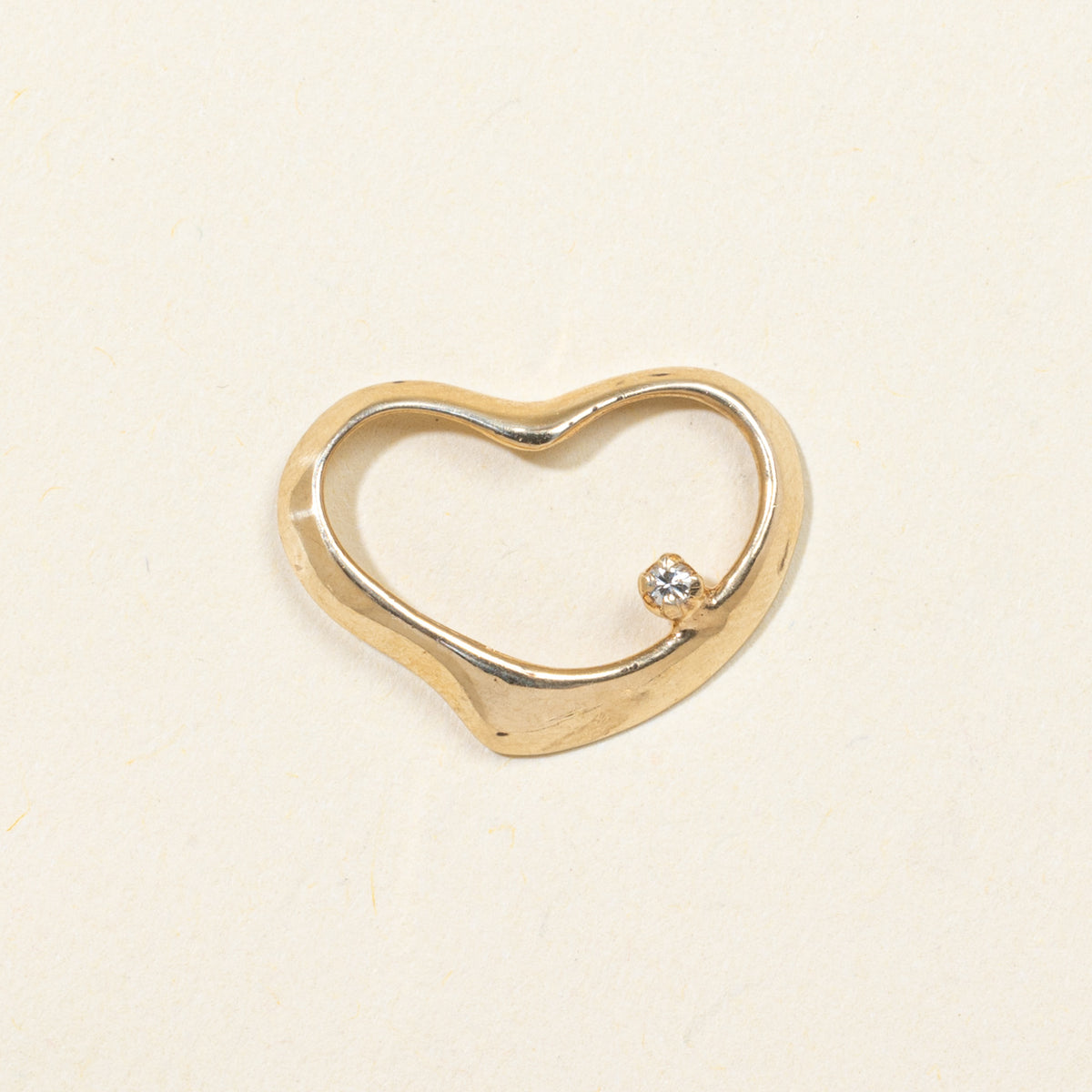 10k Diamond Open Heart Pendant