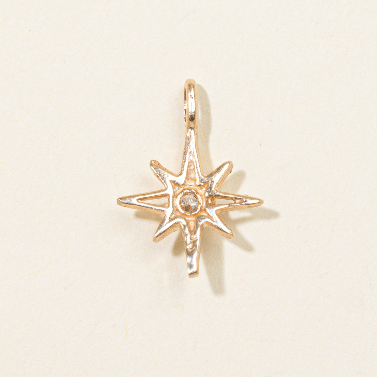 10k Solitaire Diamond Star Charm