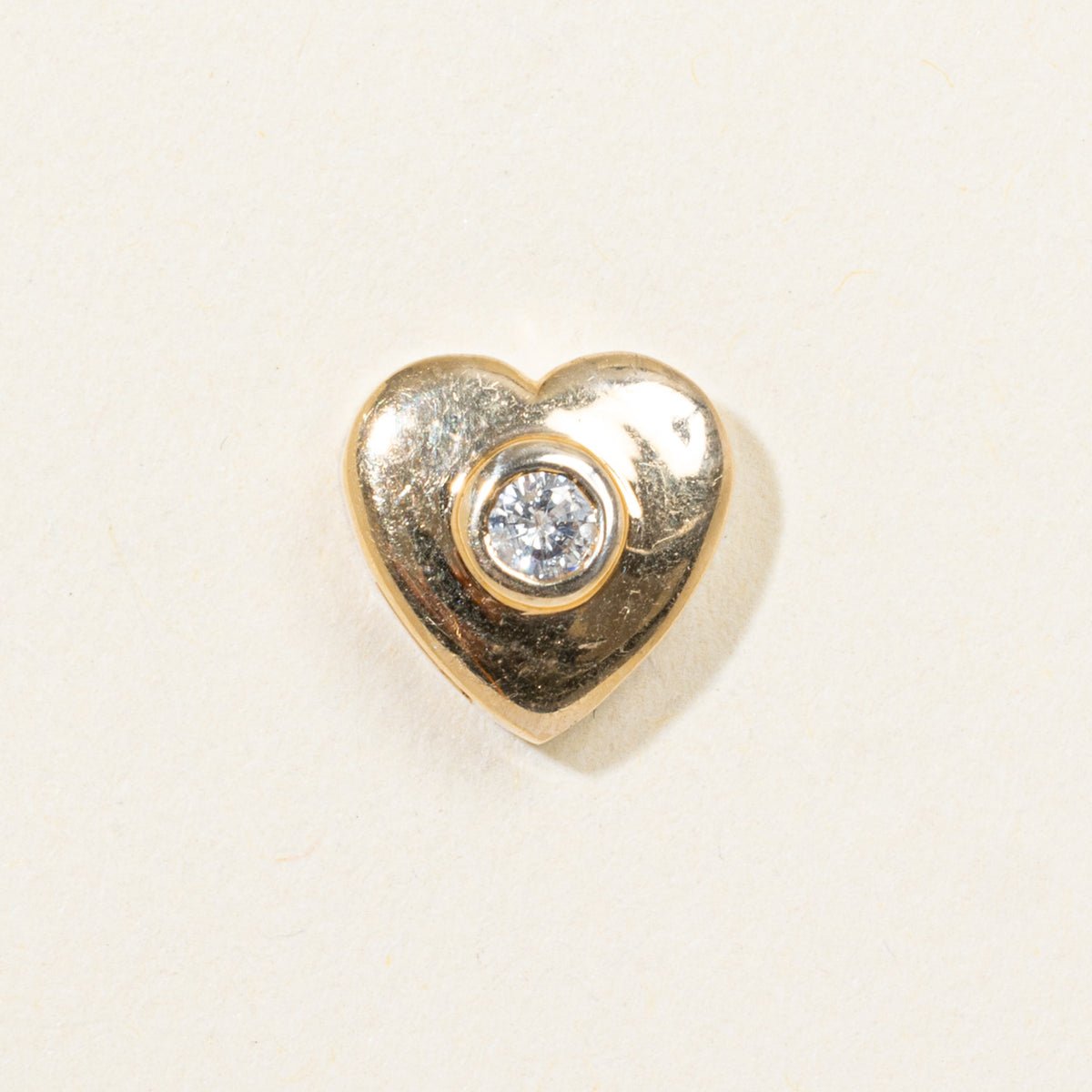 14k Bezel Set Diamond Heart Pendant