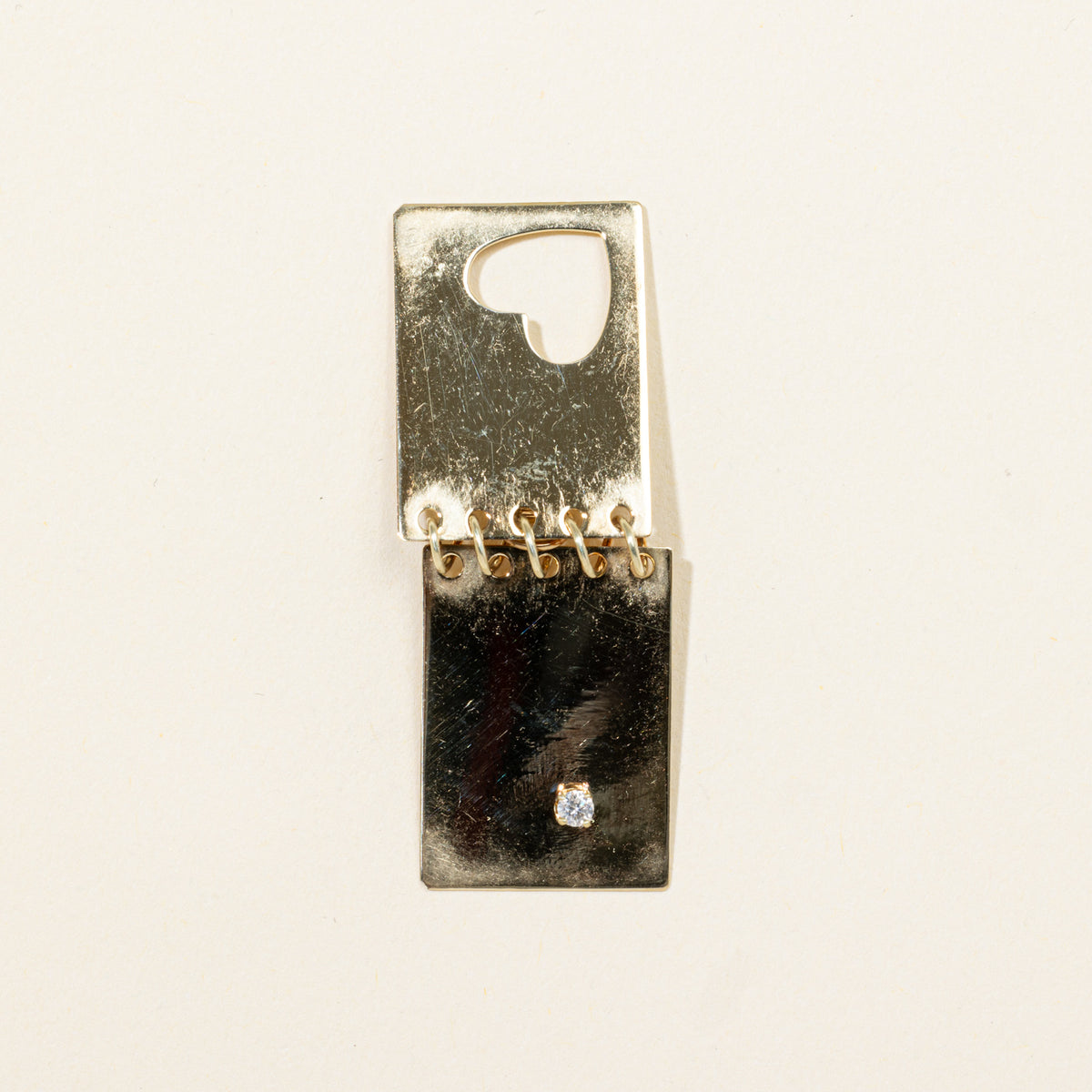 14k Diamond Heart "I Love You" Notebook Pendant