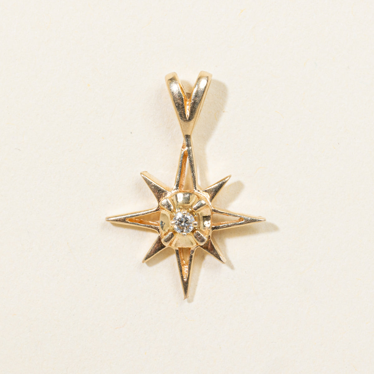 14k Diamond North Star Pendant