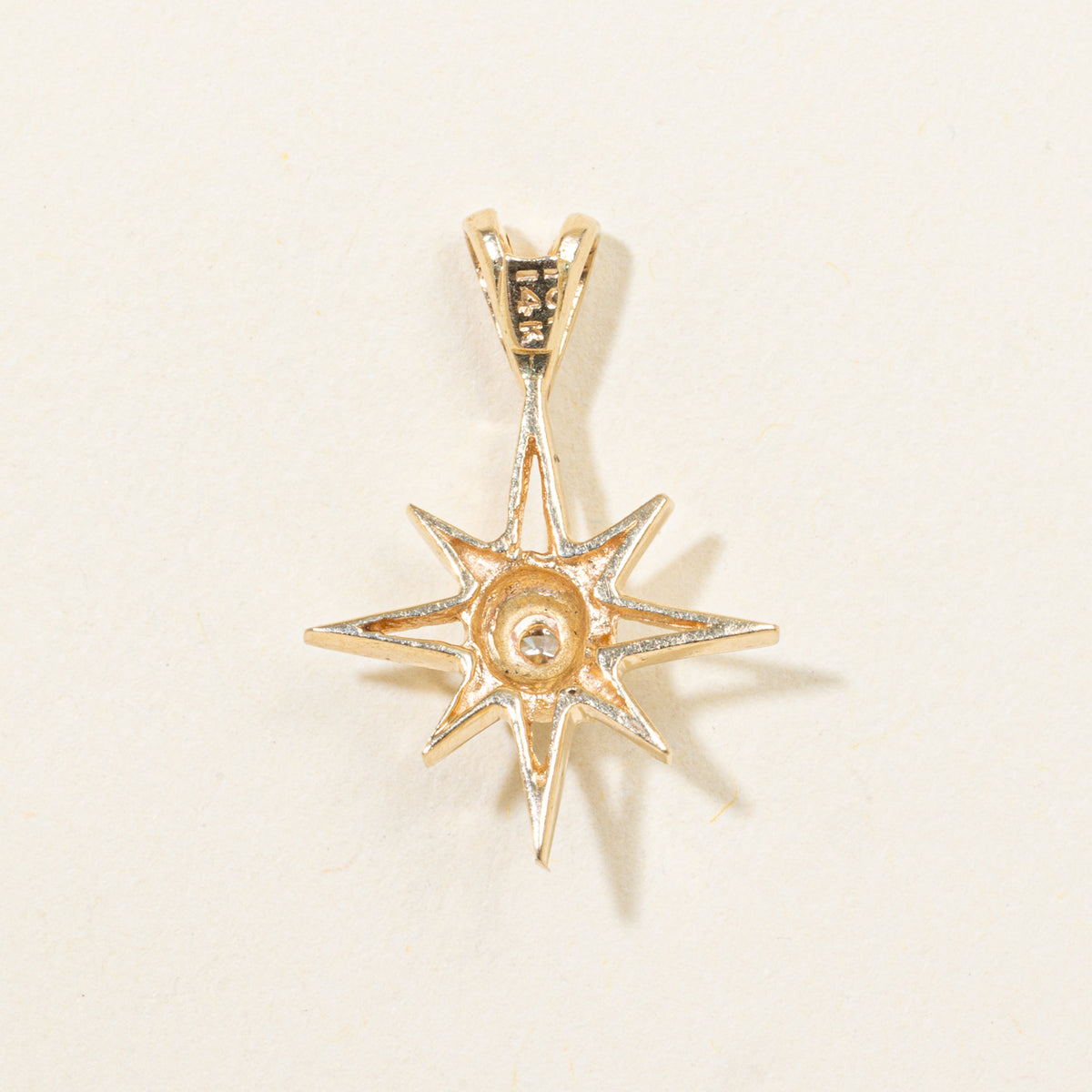14k Diamond North Star Pendant