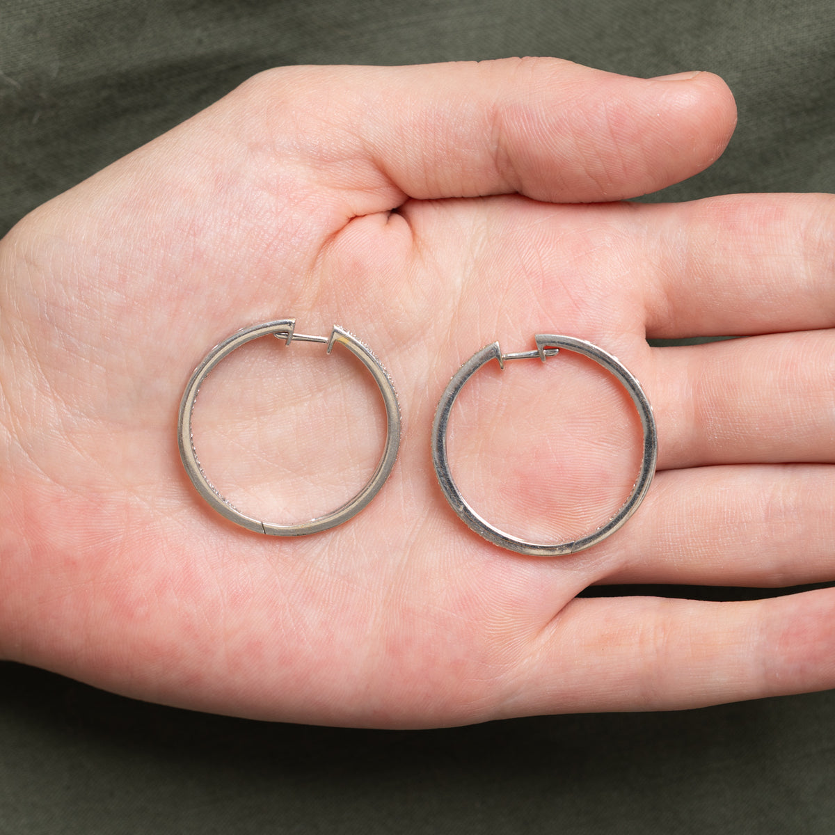 18k Eternity Diamond Hoops | 28mm | 0.40ctw