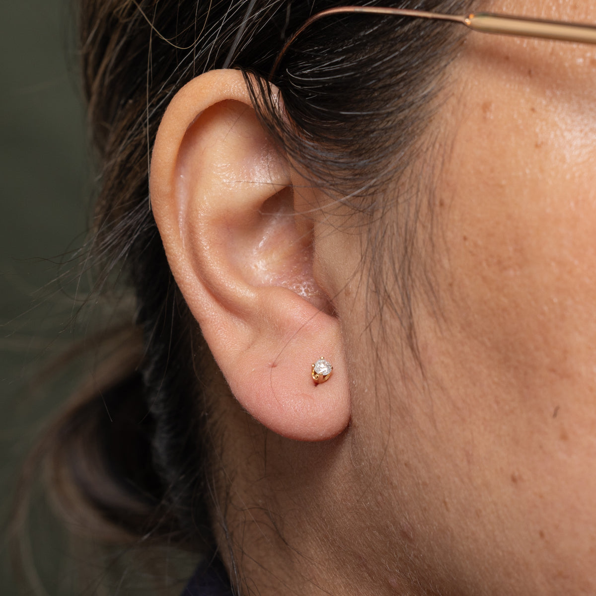 14k Solitaire Petite Diamond Stud Earrings | 0.18ctw