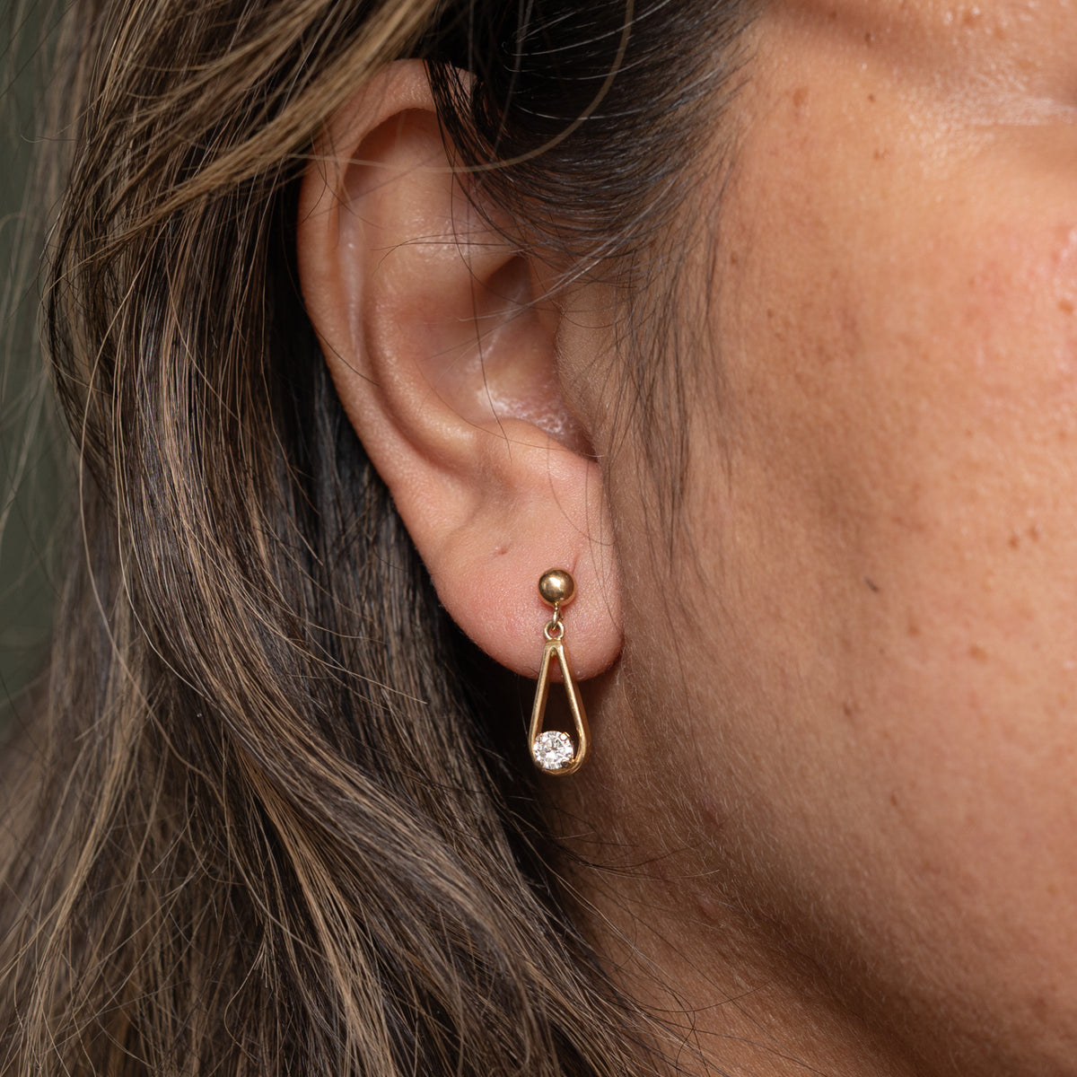 14k Diamond Pear Framed Drop Earrings | 0.34ctw