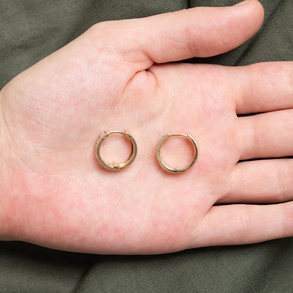 10k Semi Eternity Diamond Hoop Earrings | 16.20mm | 0.25ctw