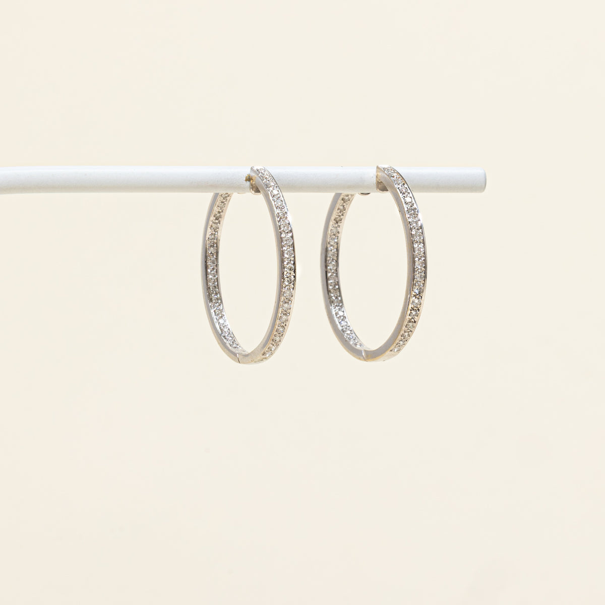 18k Eternity Diamond Hoops | 28mm | 0.40ctw